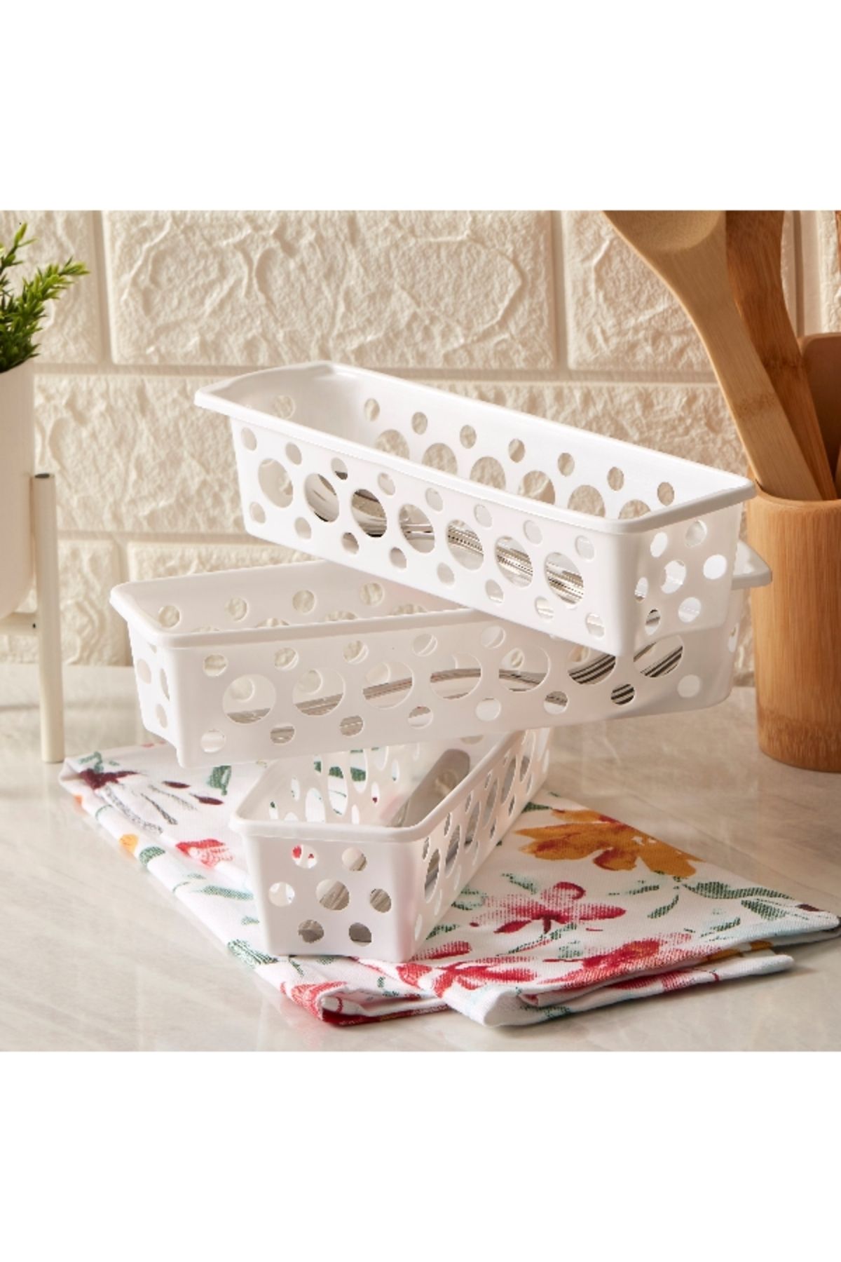 Home Box Spectra 3-Piece Multiutility Basket Set - 25x7x7 cm