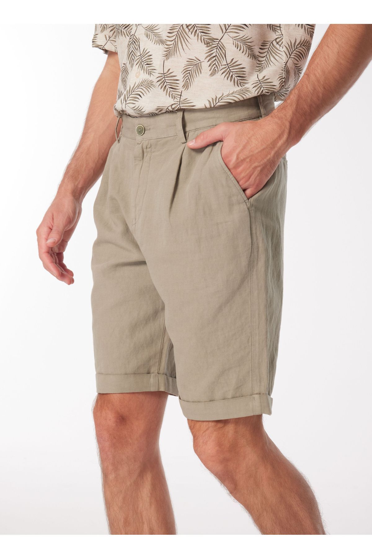 Haki Erkek Basic Bermuda Şort F4SM-SHT 0725 - 2