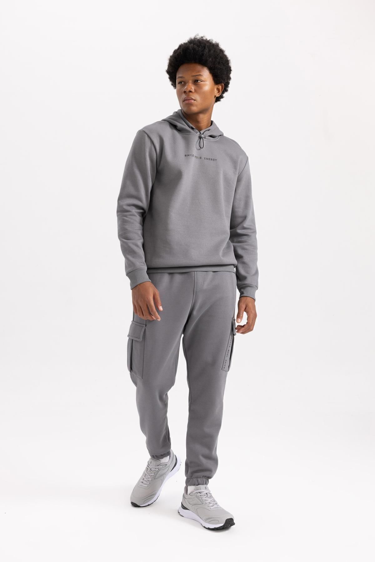 DeFacto-Φούτερ Jogger Standard Fit - με κορδόνια στη μέση και τσέπες Cargo Y7119az23au 2