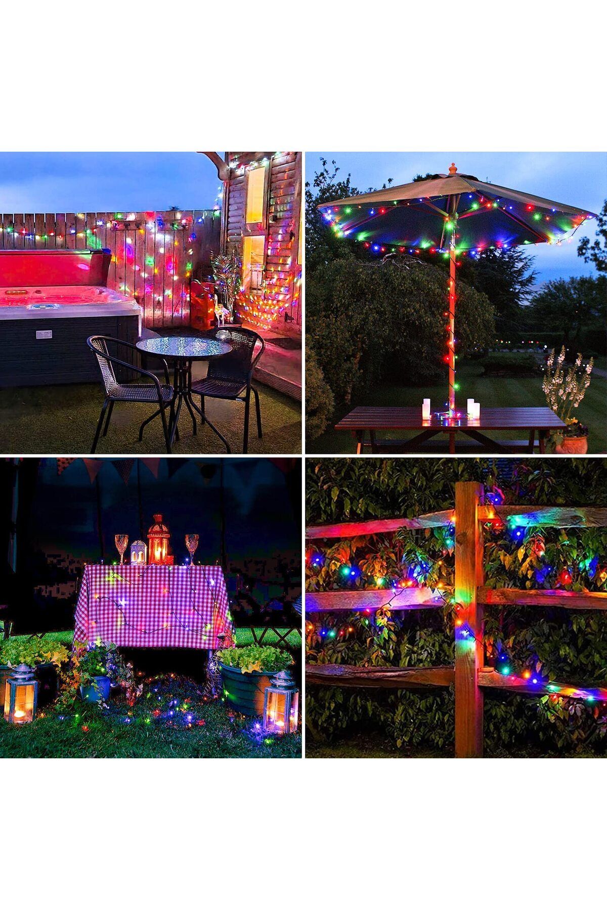Solar 200 Ledli RGB Işık 22 Metre Bahçe Aydınlatma Dekorasyon Güneş Enerjili Led 3