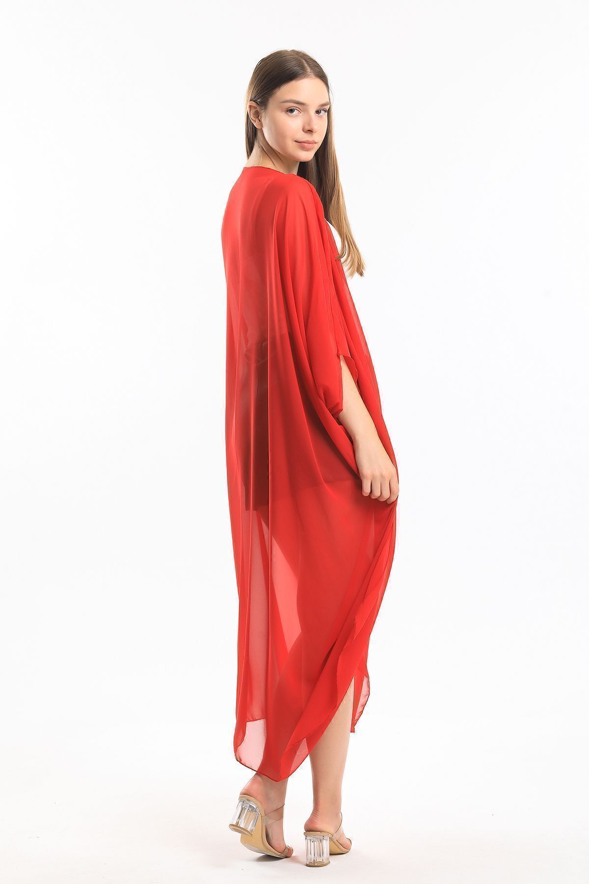  Sense Bordo Şifon Plaj Kimono | ELB33597