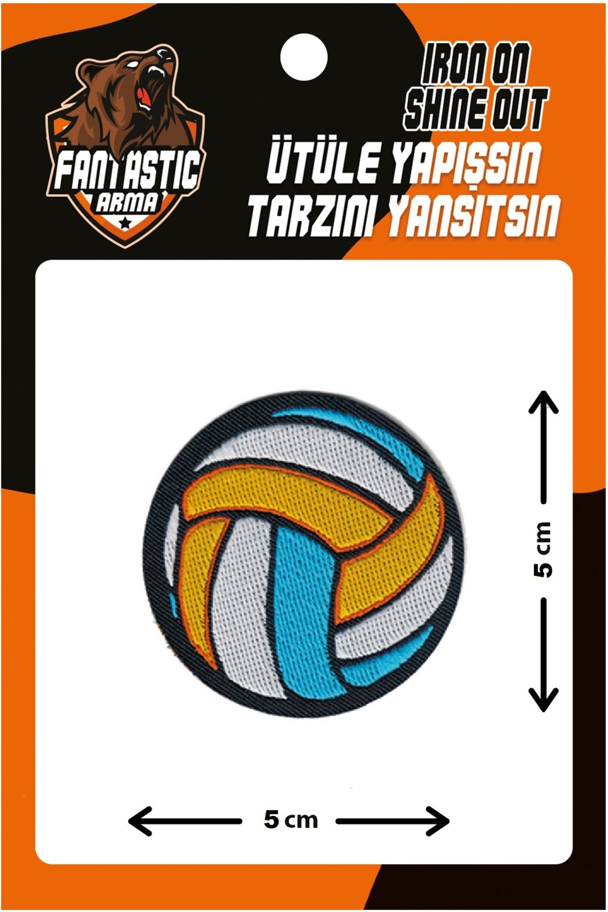 FANTASTIC ARMA Ütü İle Yapışan Dokuma Arma Patch Voleybol Topu Modeli