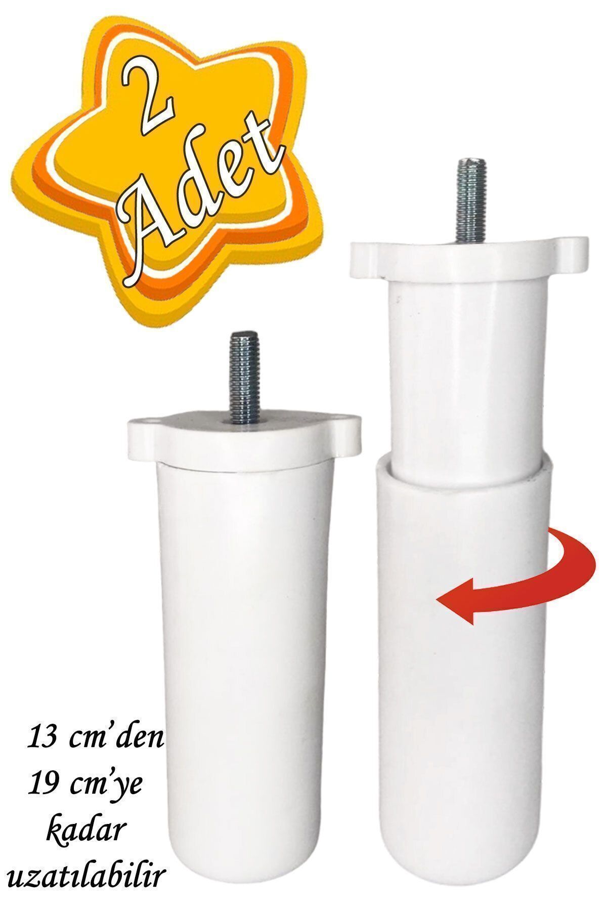 2 Adjustable Support Legs 13 X 19 Cm White Concealed Foot M8 Bolt Inced Furniture Sofa Base Seat