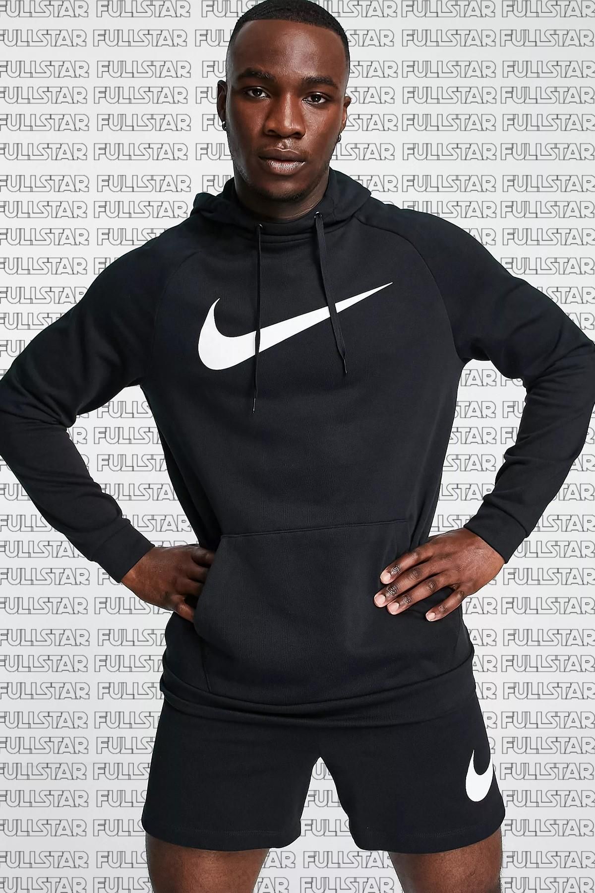 Nike Therma Fit Pullover Hoodie Big Swoosh Kapu onlu Termal Siyah Erkek Sweatshirt Fiyat Yorumlar Trendyol