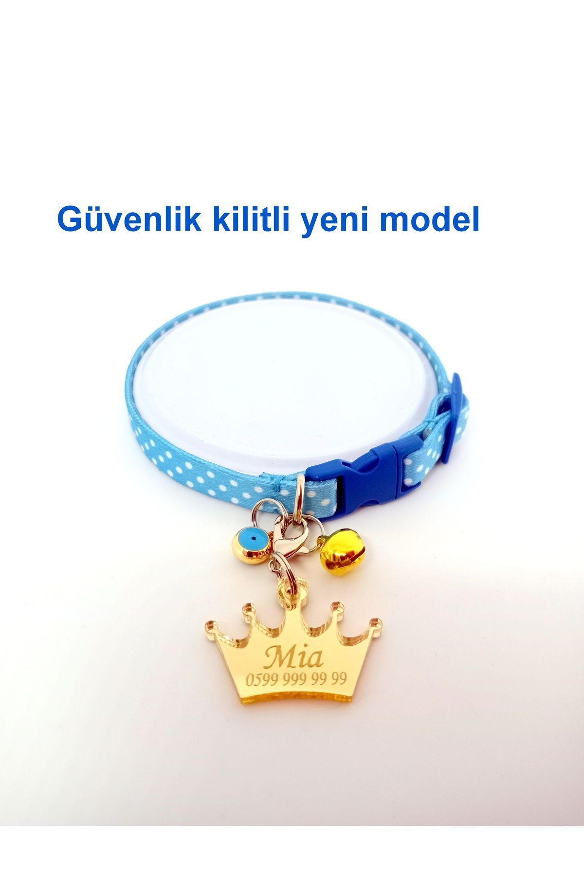 Sempati Store-Adjustable Name Cat Collar with Security Lock Cat Name Tag (18-25 CM ADJUSTABLE) 3