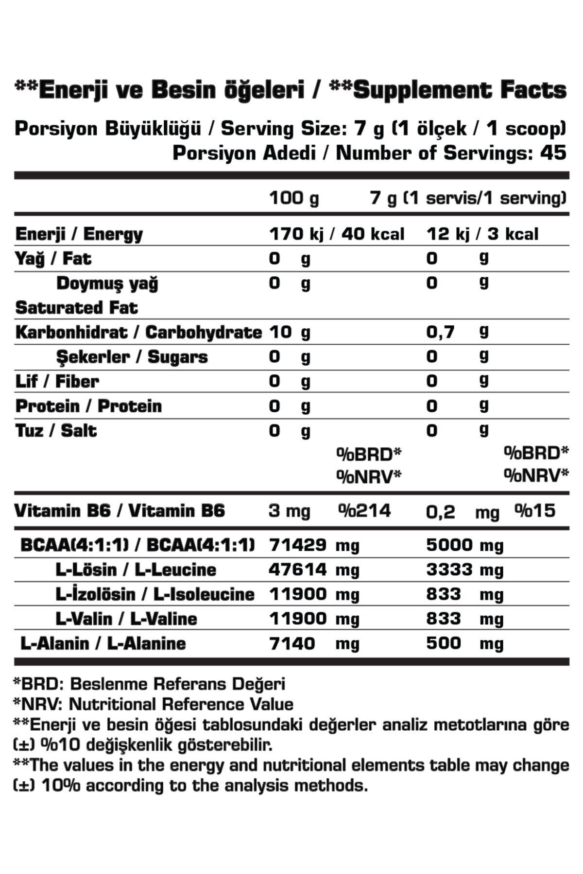 BCAA 4.1.1 315 Gr (Cherry Lemade / Vişne-Limonata) Aminoasit 2