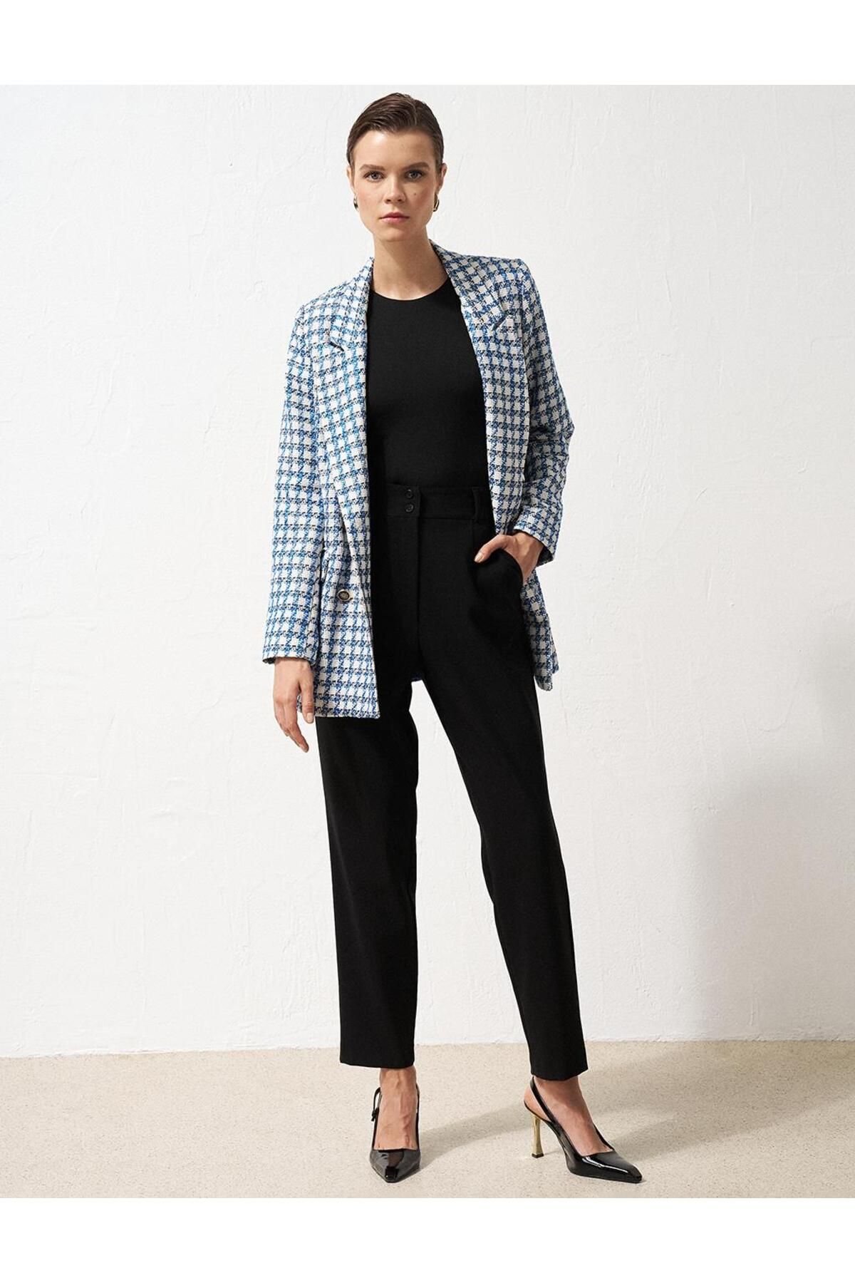 Kayra-Sacou Blazer în carouri colorat Saks 3