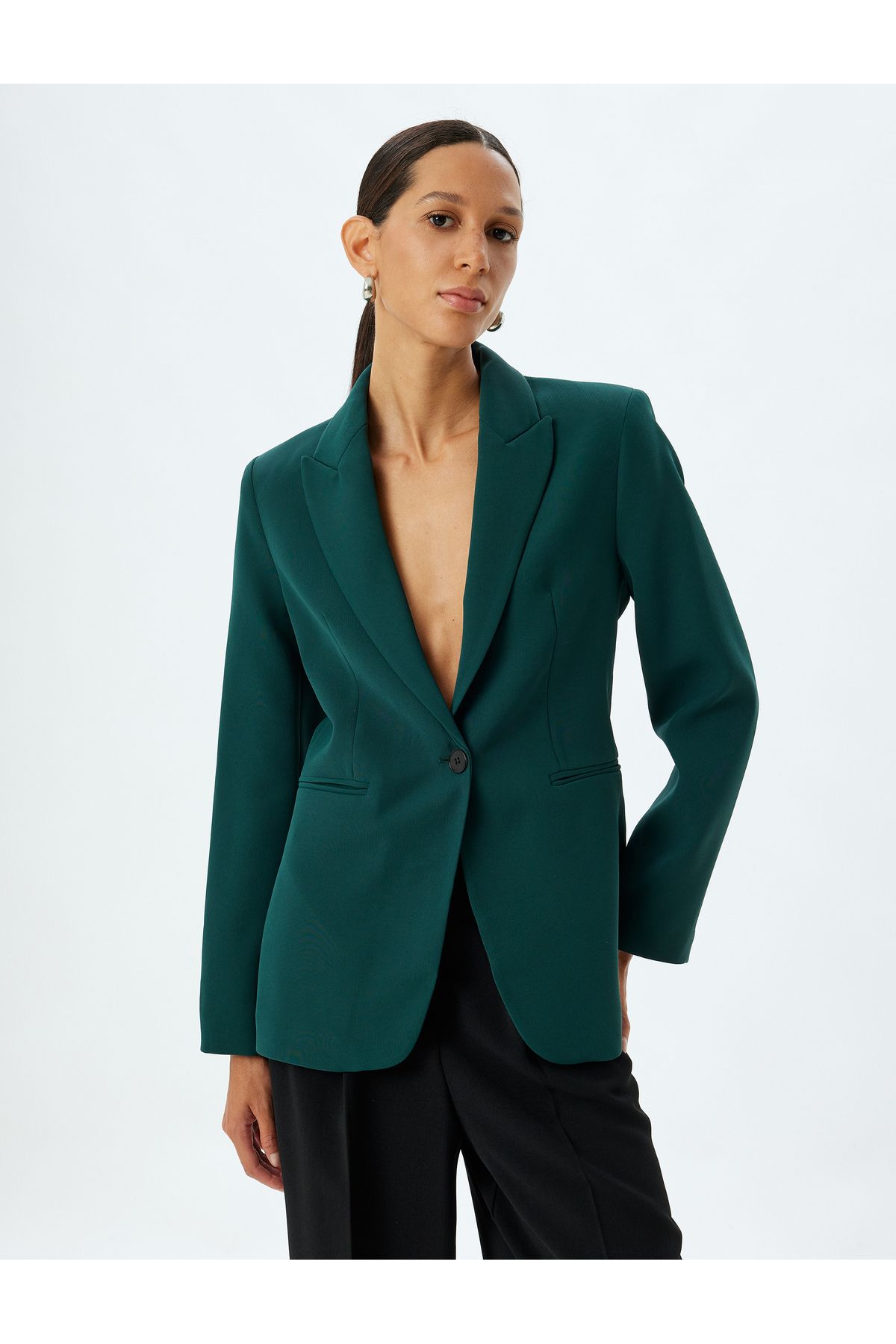 Koton-Double Breasted Cut Blazer Jacket - Pocket Detail 3