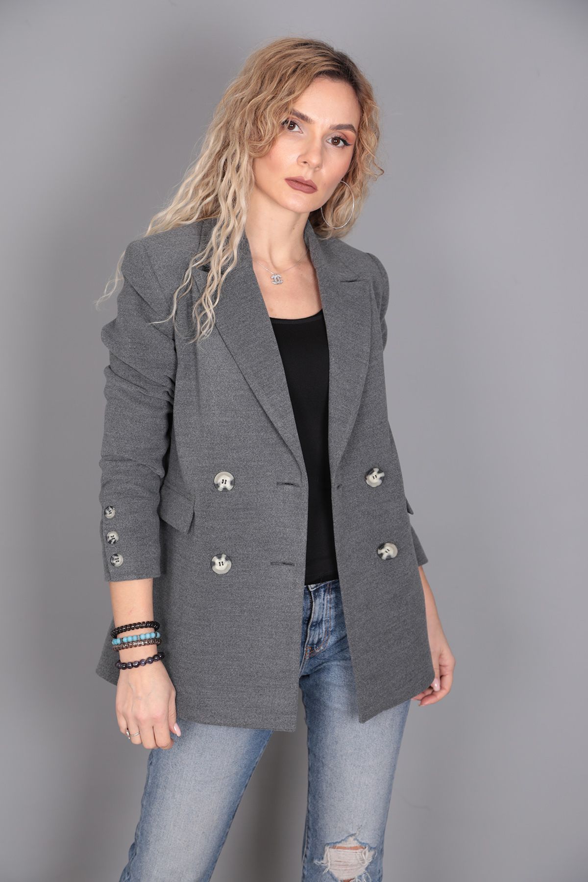 ÖNDER ÖZSOY-Jachetă Blazer Oversize Stamp-Antracit 1