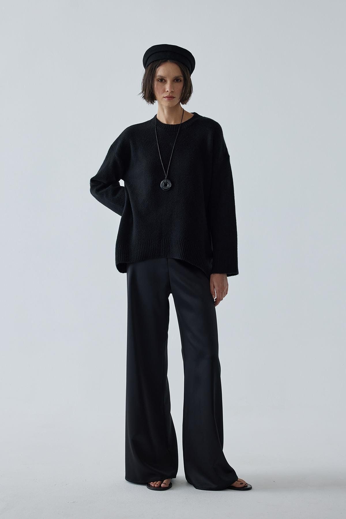 Suud Collection-Pol Satin Black Trousers 2