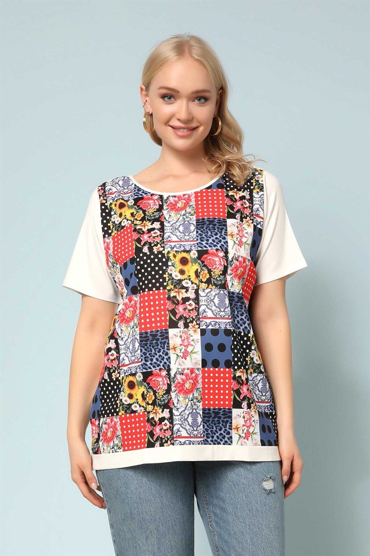 Two Mail-Ecru Plus Size Blouse 1