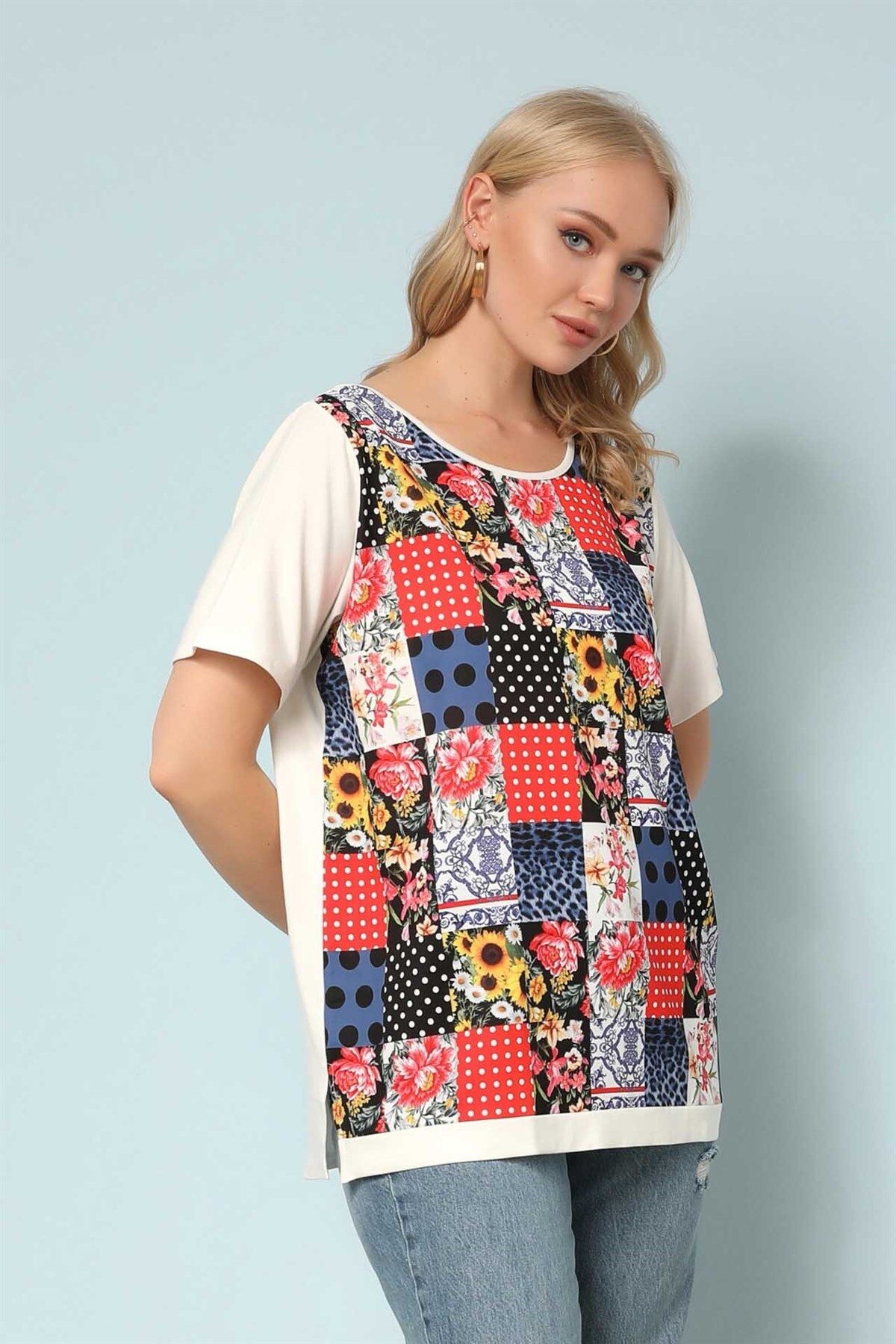 Two Mail-Ecru Plus Size Blouse 3