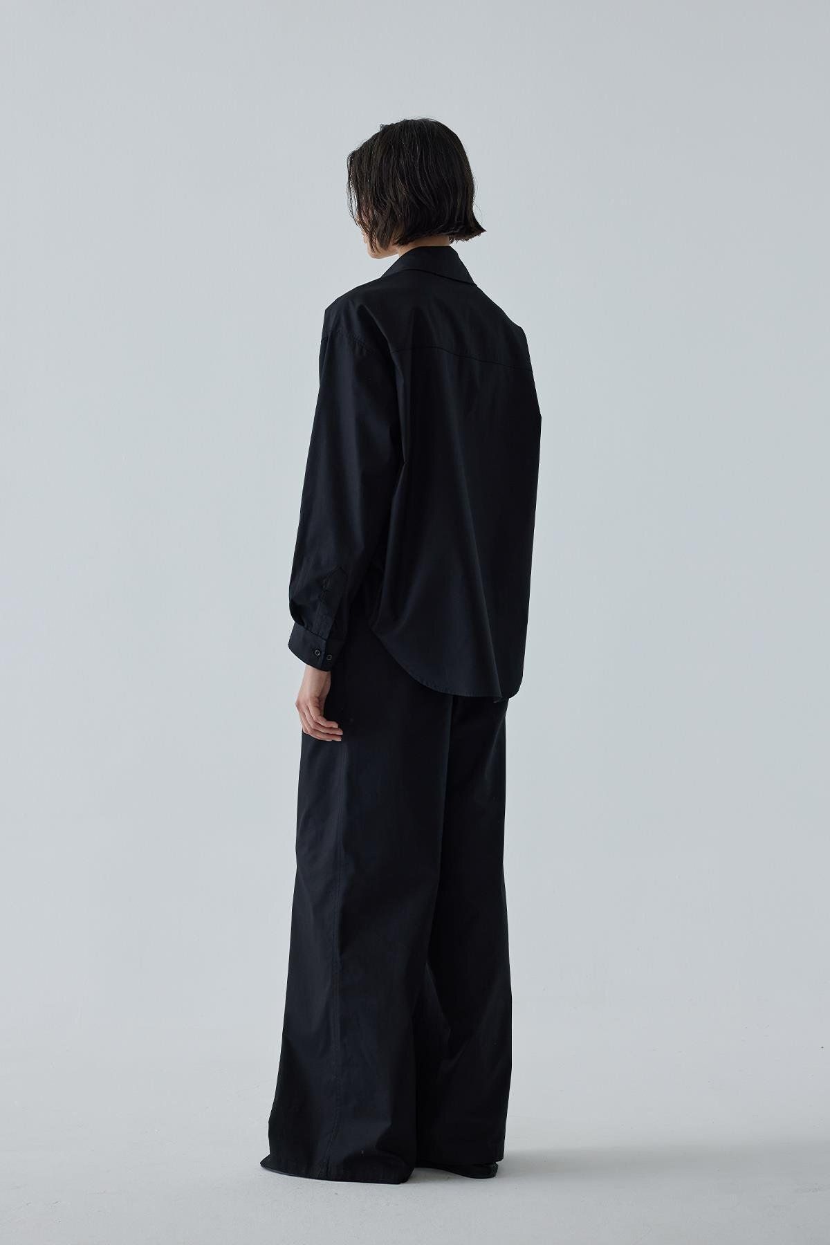 Suud Collection-Cămașă de bază oversize neagră 7