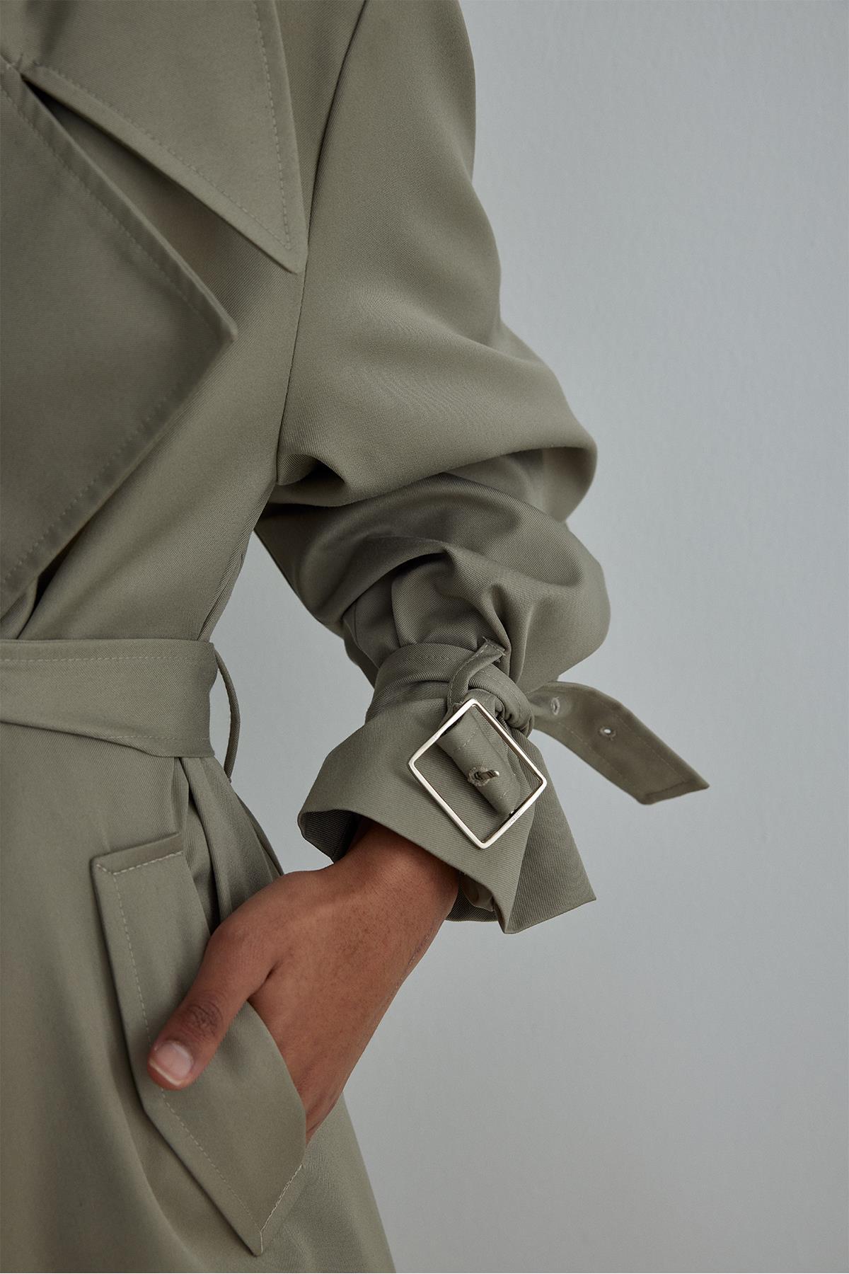 Suud Collection Açık Haki Rowe Gabardin Trençkot görsel 3