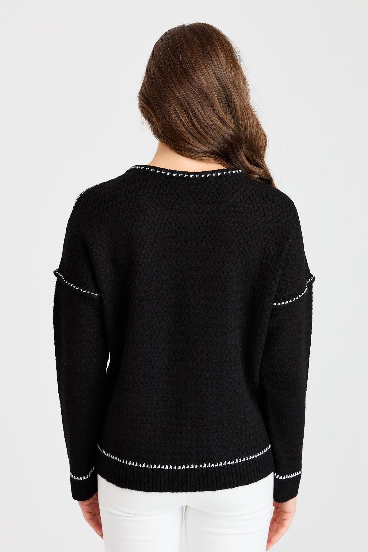 Two Mail-Crew Neck Blouse BLACK 5