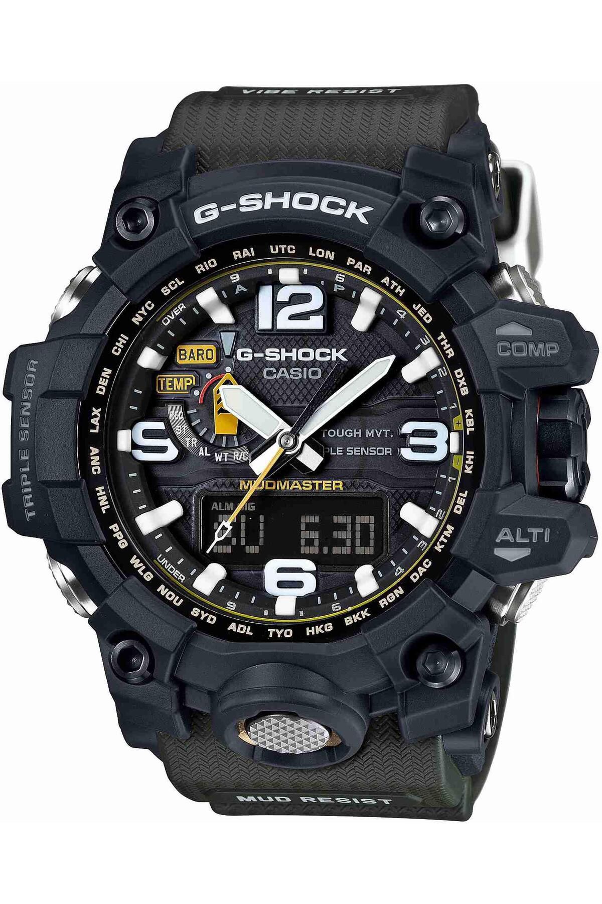 Casio-G-shock GWG-1000-1A3 سوار ساعة سيليكون أصلي باللون الأخضر الكاكي 3