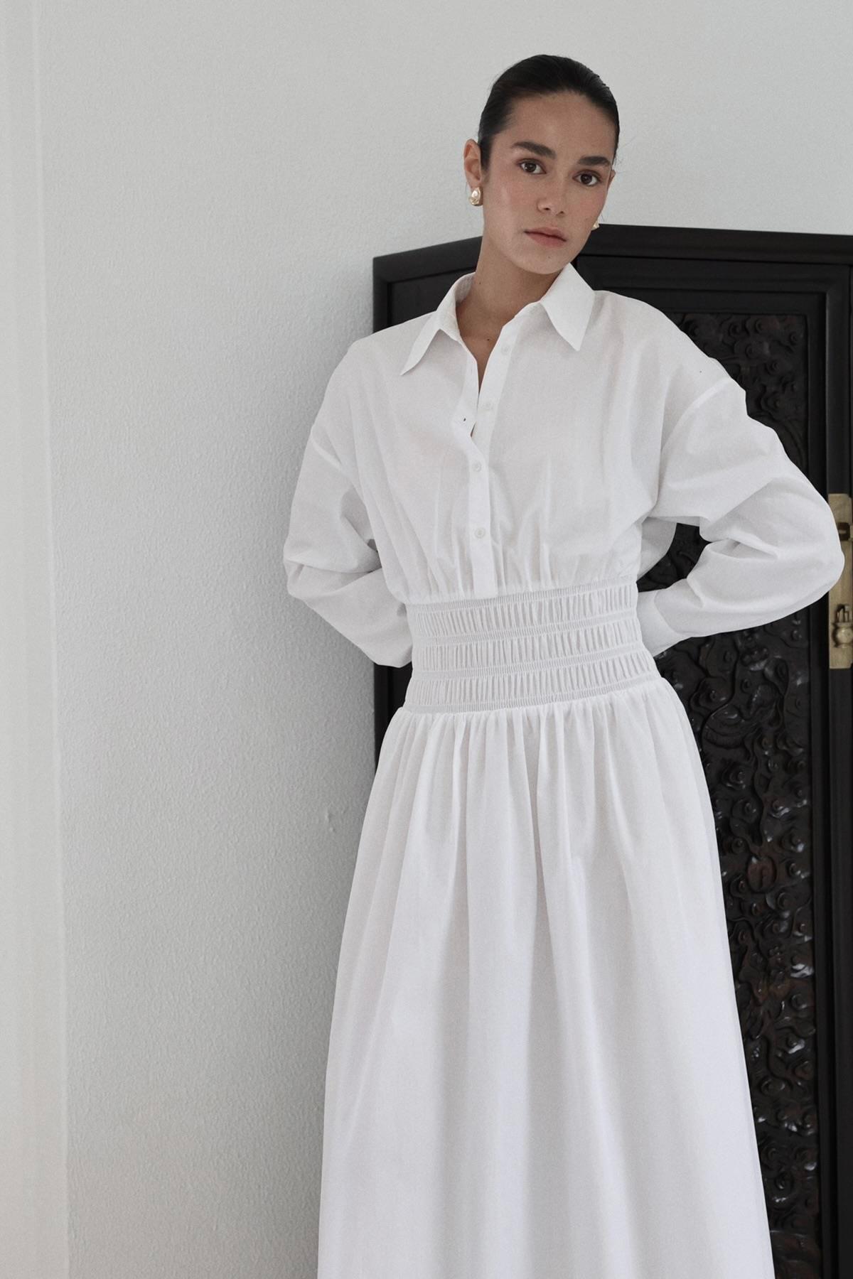Suud Collection-Weißes Daisy-Maxikleid 4
