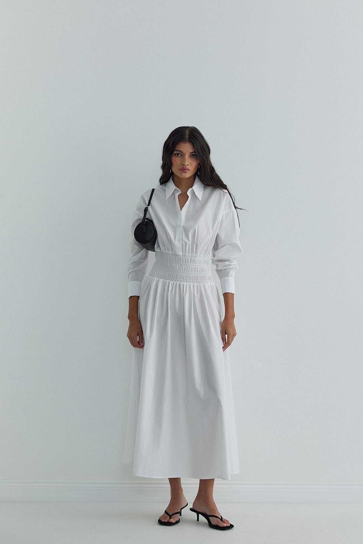 Suud Collection-Weißes Daisy-Maxikleid 2