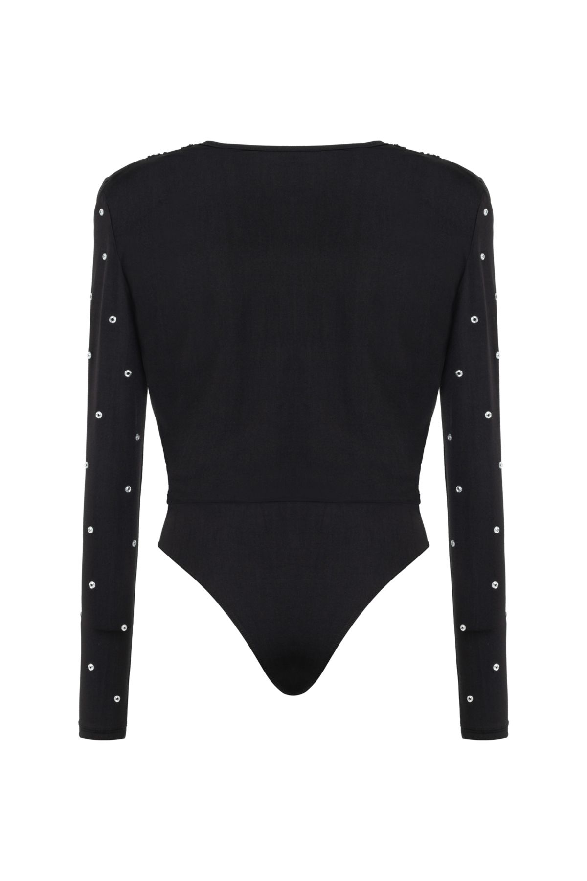 Nocturne-Double Breasted Collar Stone Detailed Bodysuit 4