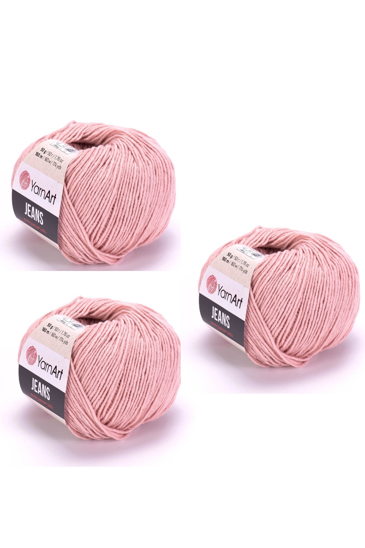 Yarn Art Jeans Amigurumi Knitting Rope 83 Powder Color Cardigan Knitting Rope Baby Rope Punch Rope 3-Pack