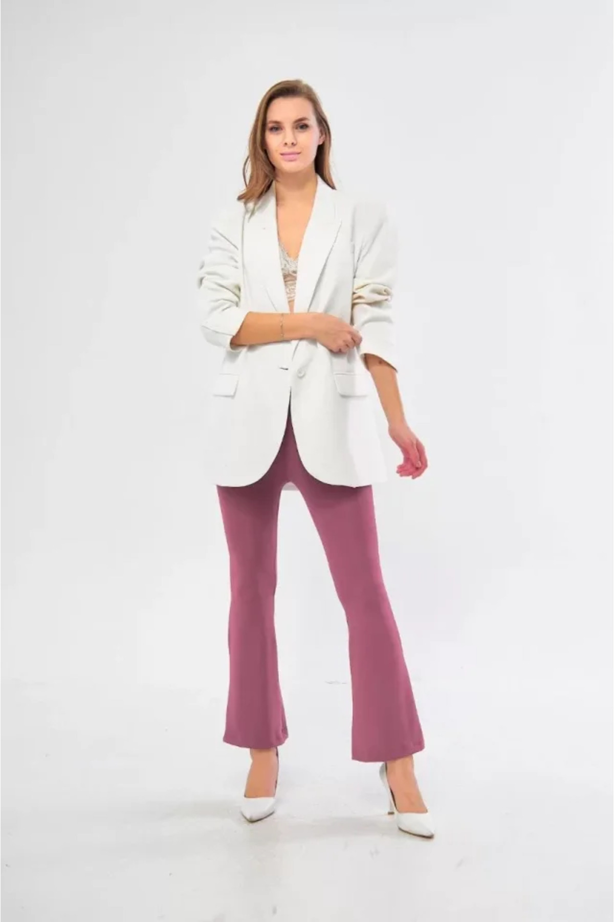 FS GLOBAL Fsglobal Diver High Waist Spanish Leg Leggings Purple