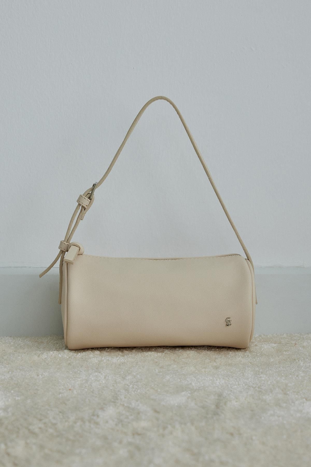 Suud Collection-Beige Baguette-Tasche „Lal“ 5