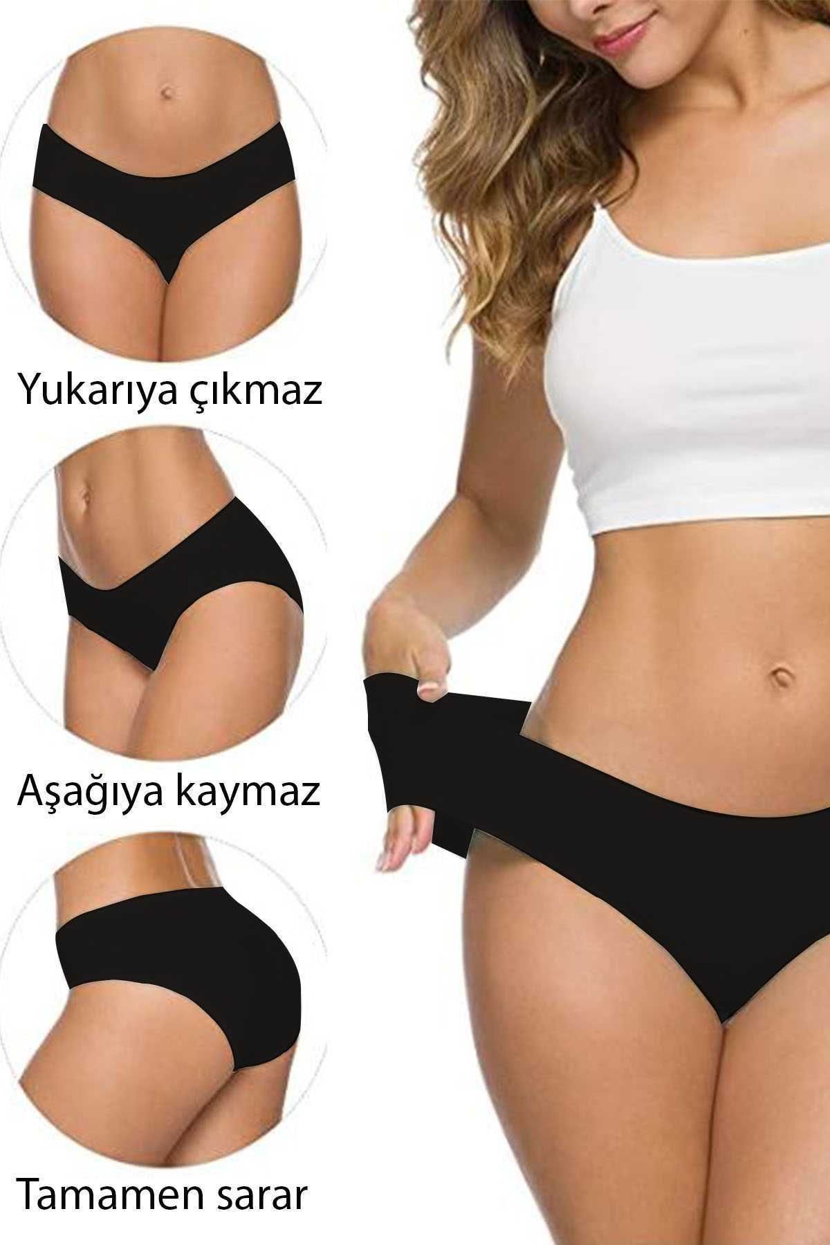 Meleners 7 Adet Kadın Dikişsiz Lazer Kesim Esnek İz yapmayan Külot S8
