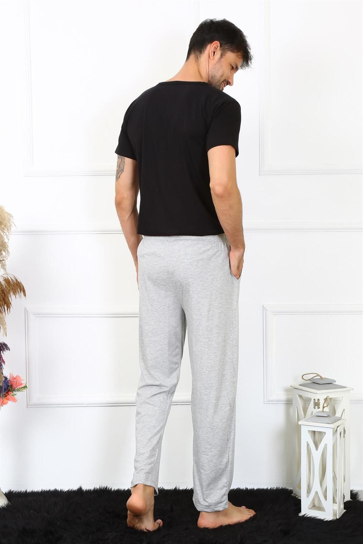 Akbeniz-Men's Cotton Gray Single Bottom Pajamas 27495 5