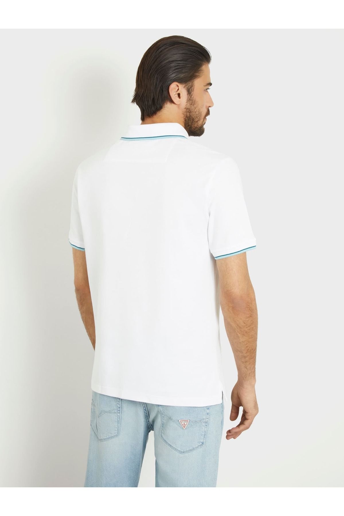 تی شرت سفید مردانه Male Lyle SS کلاسیک Polo Guess