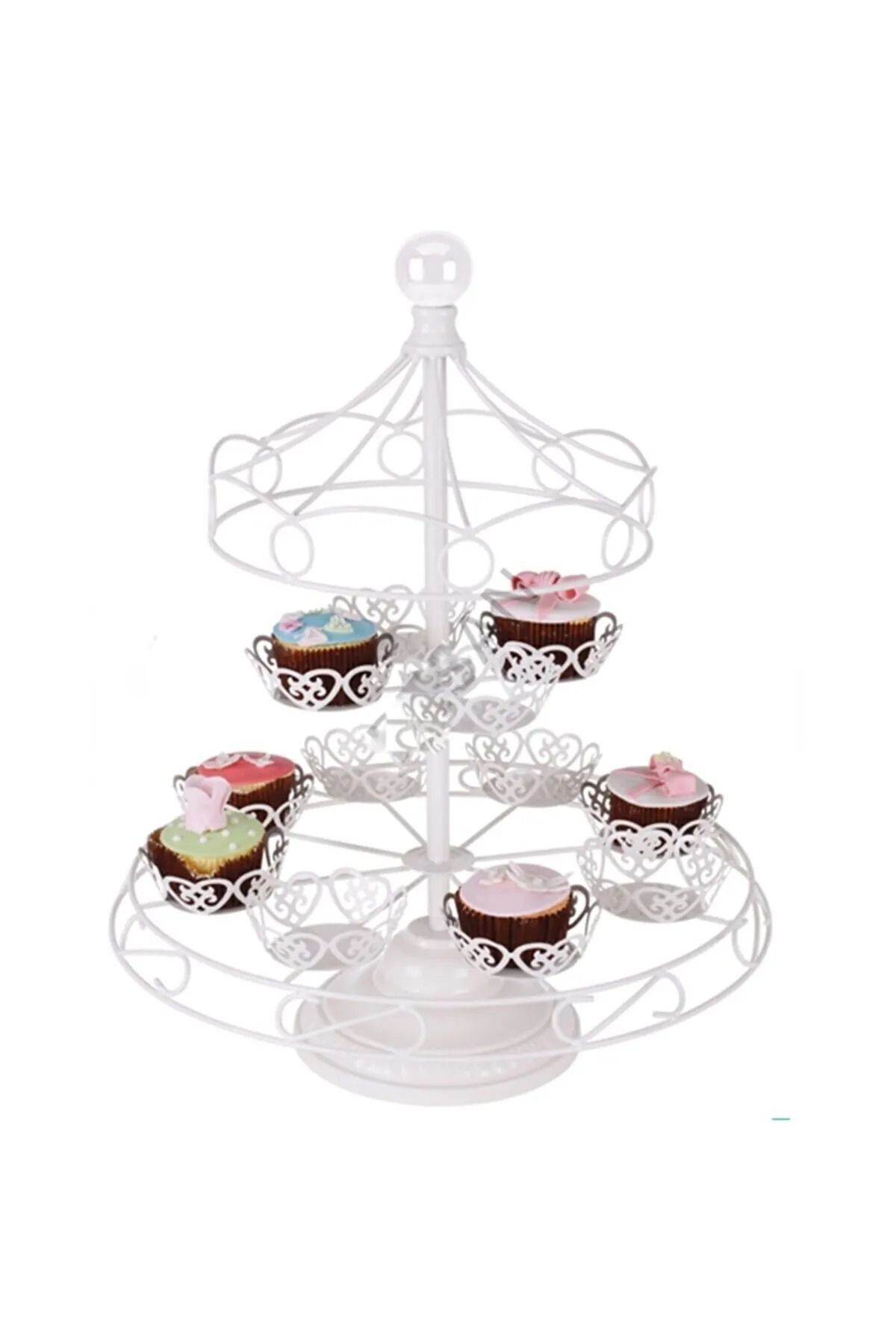liyaparty-Cupcake Popkek Muffin Cake Stand Carousel 12 Compartment Cake Stand Party Stand Cake Stand 1