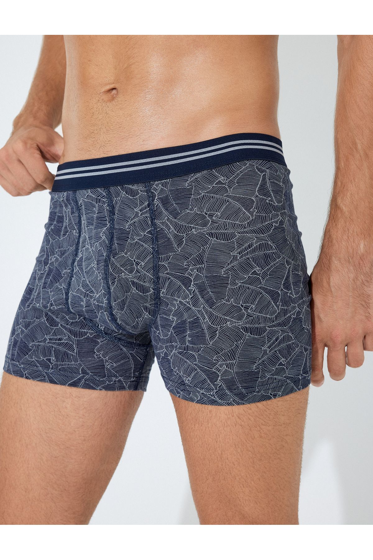 Koton-Cotton 3-Piece Boxer Set - Abstract Printed and Multicolored 5