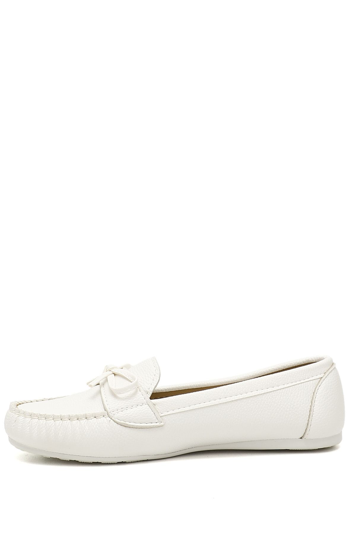 GÖNDERİ(R)-Women / Girls White Round Toe Flat Sole Bow Women's Ballerinas 30100 3