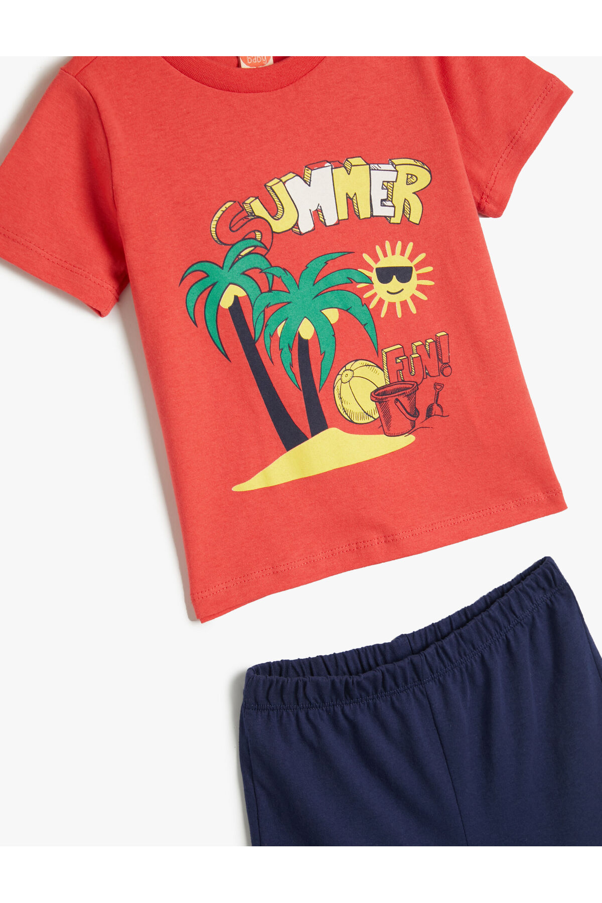 Koton Yaz Temalı Baskılı Şort Tişört Takım Pamuklu fotoğrafı 3 (önizleme)
