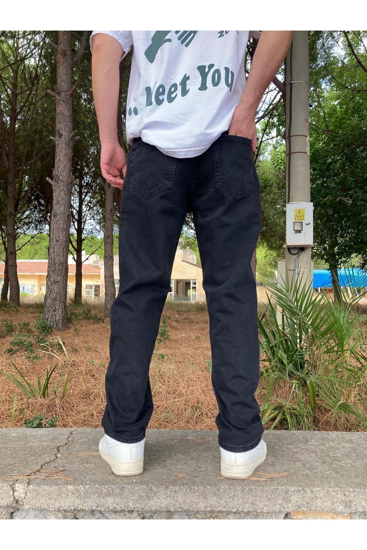 oraystore Erkek Yıkamalı Siyah Baggy Pantolon görsel 5
