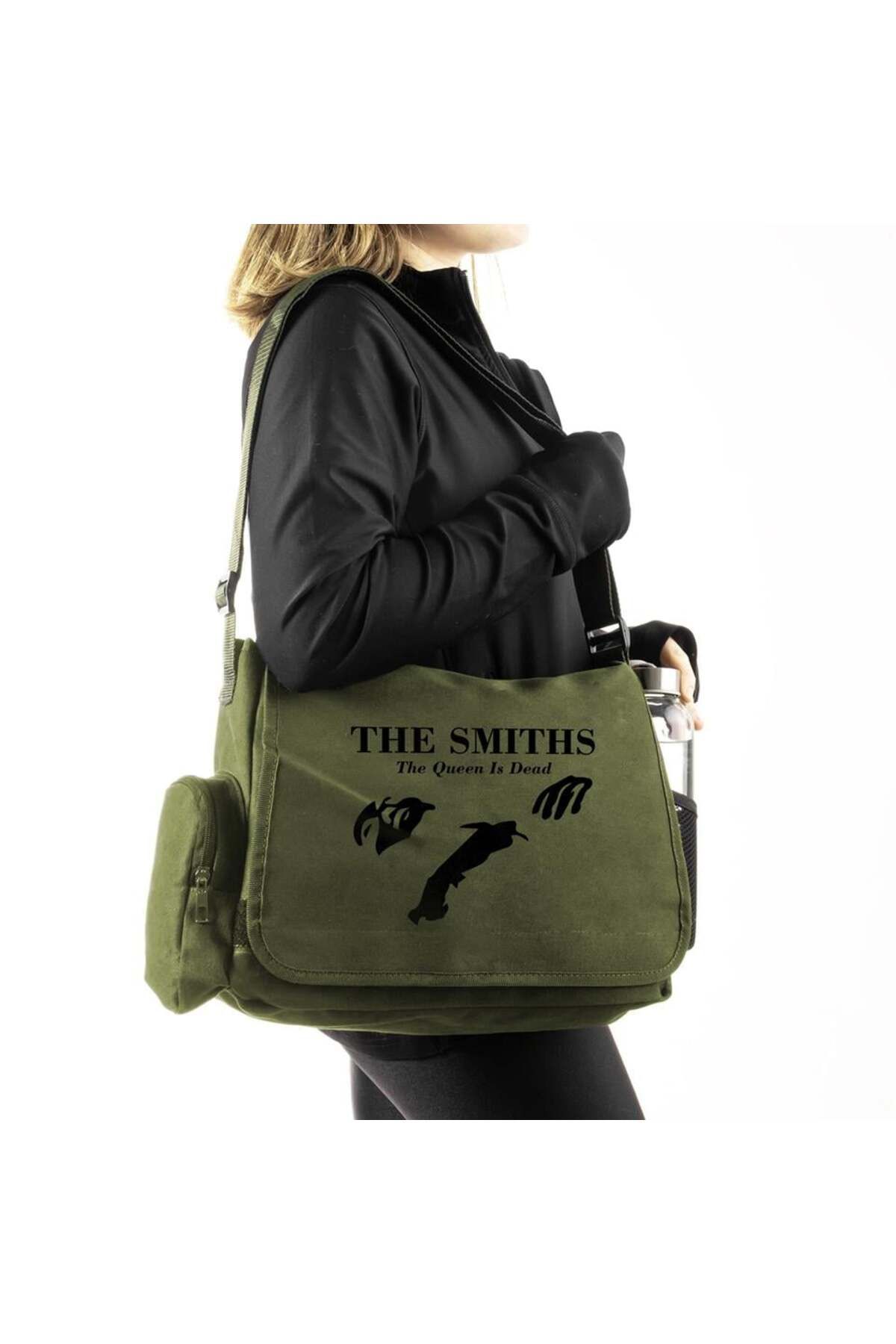 DESTİNE-Loots the Smiths Printed Unisex Green Messenger Bag 1