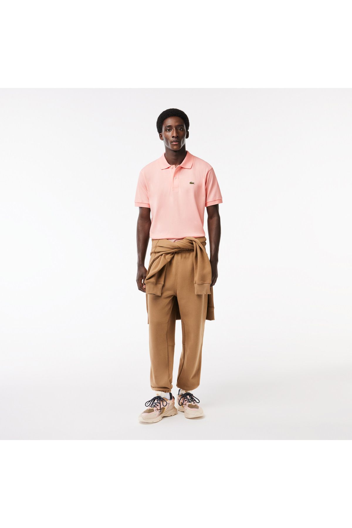 تی شرت یقه پولو صورتی مردانه کلاسیک Fit L.12.12 Pink Polo Lacoste
