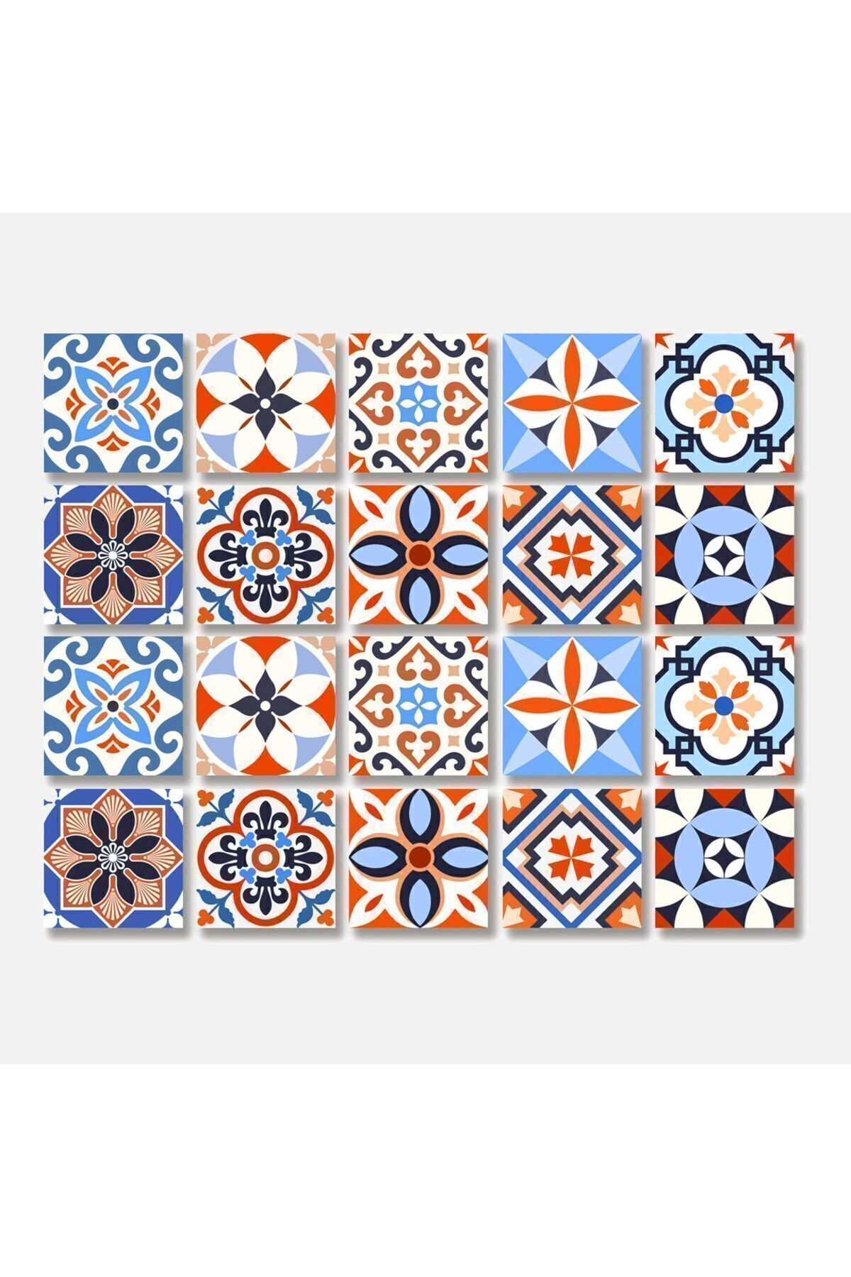 TİNK Kendinden Yapışkanlı Karma Meksika Desenli Pvc Karo 10x10 Cm 20'li Paket