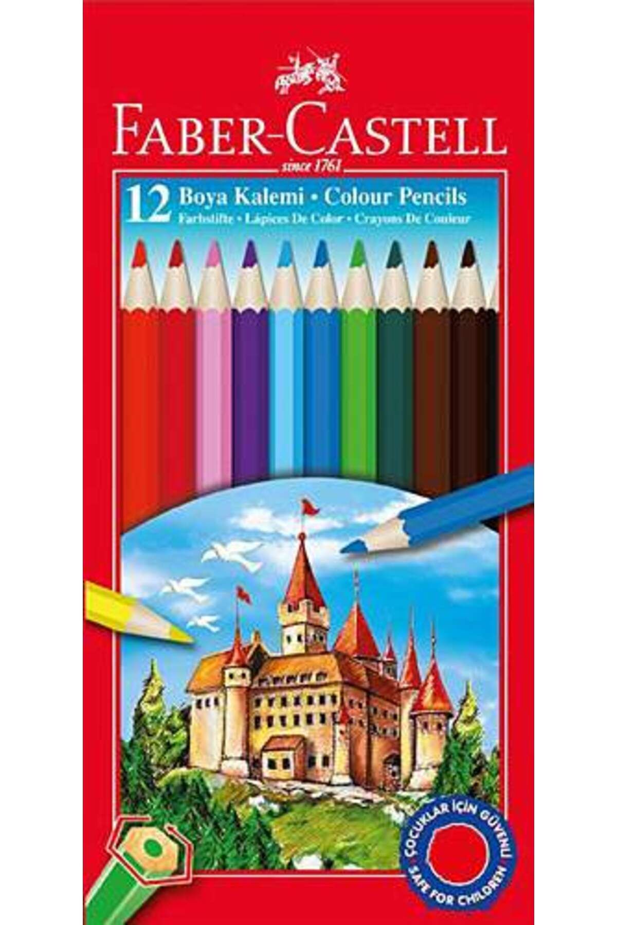 Faber Castell Faber Castel 12 Renk Tam Boy Kuru Boya Kalemi