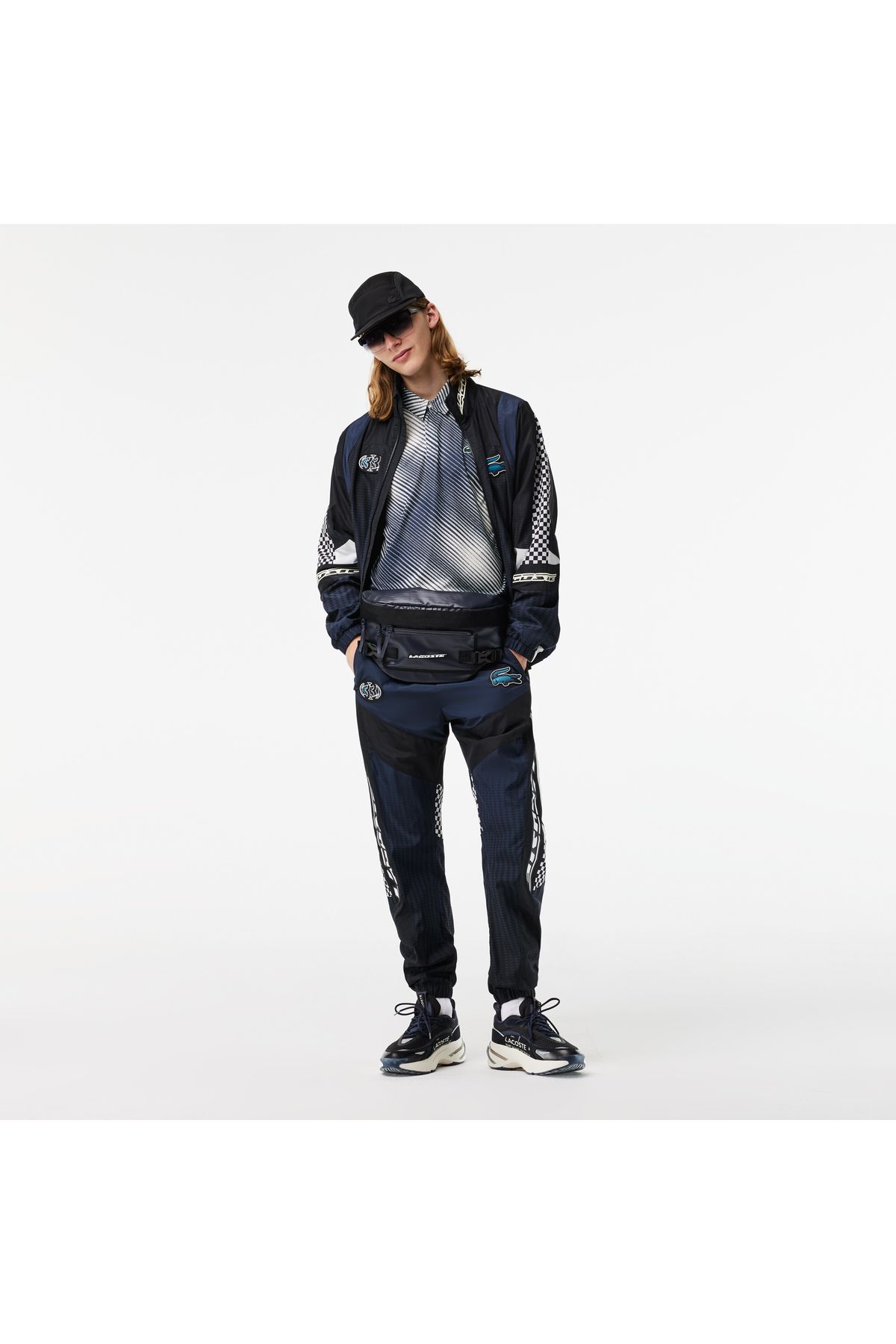 شلوار گرمکن مشکی مردانه لباس چاپی مناسب شش Lacoste