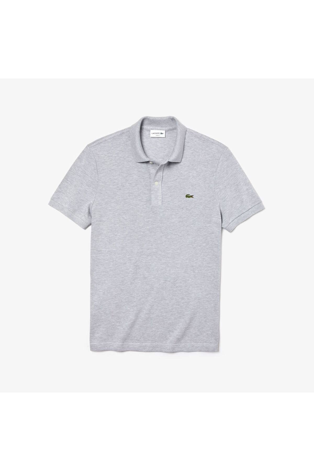 تی شرت یقه پولو خاکستری مردانه Slim Fit L.12.12 چوگان Lacoste