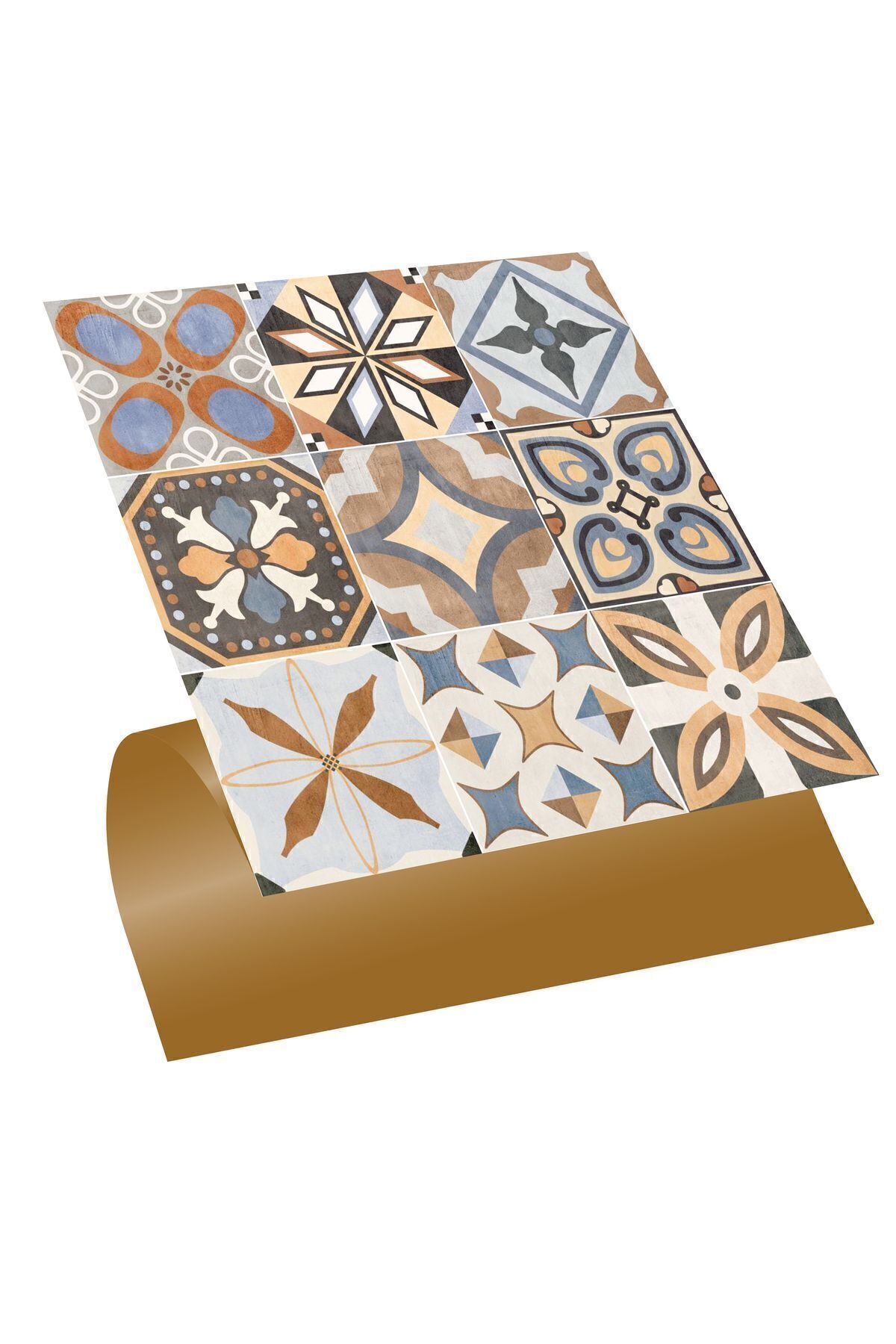 TİNK Kendinden Yapışkanlı Karma Afrika Desenli Pvc Karo 30x30 Cm (11 ADET) 1m2