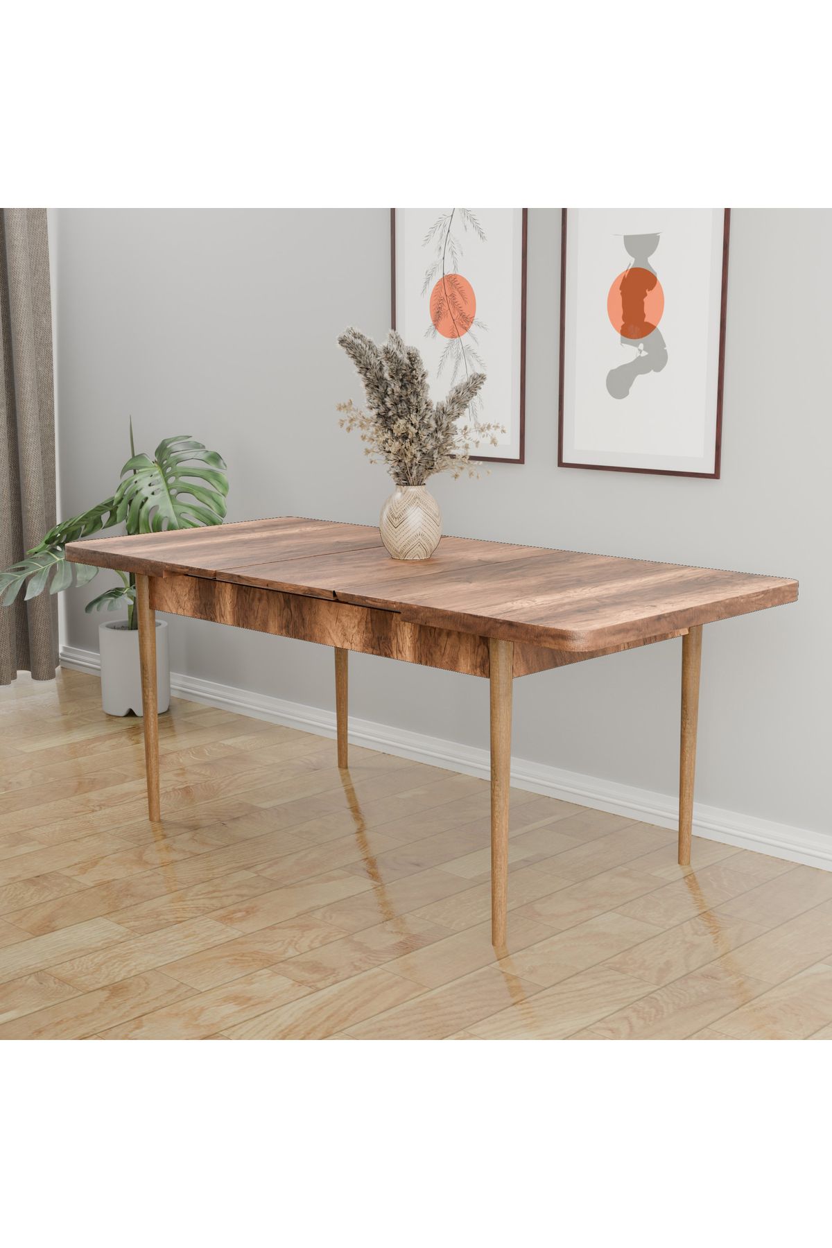 Hardalım Consept Yemek Masası Mutfak Masası 6-8 kişilik Ahşap Ayaklı 80x130 Açıldığında 80x170