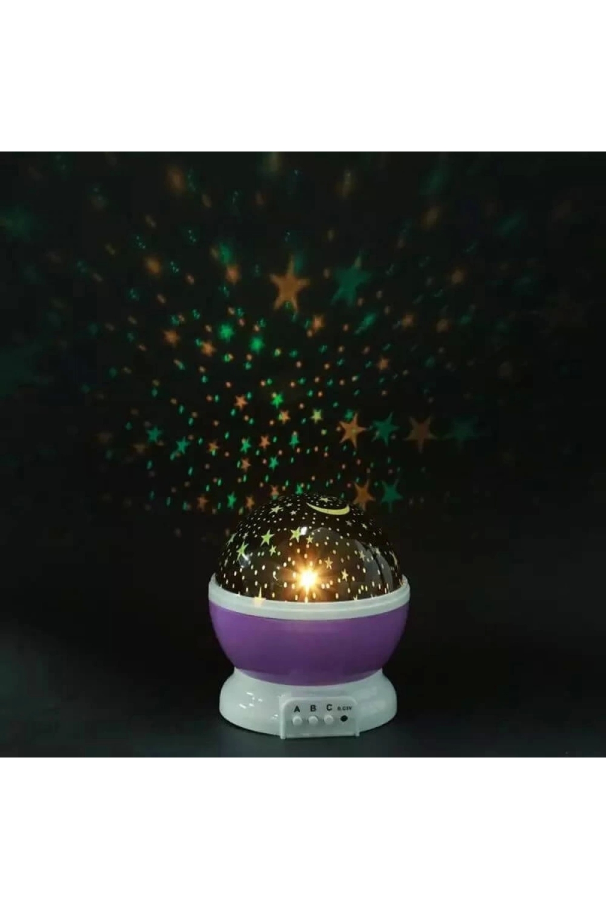 Epilons Mor Dönen Renkli Ay Yıldızlı Gökyüzü Yansıtmalı Projeksiyon Gece Lambası Çocuk Bebek Parti Odası fotoğrafı 7 (önizleme)