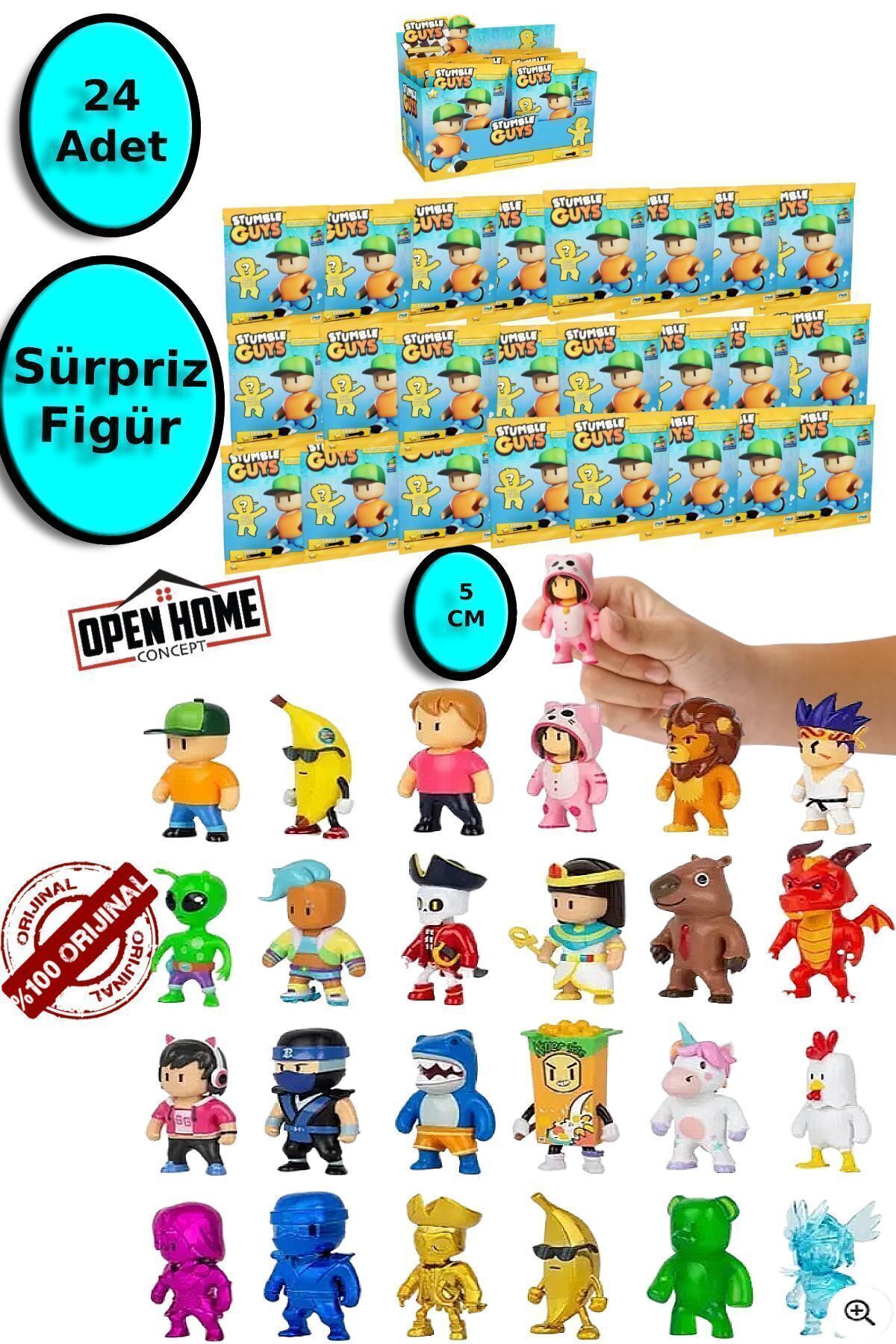 TOYFEST Stumble Guys Sürpriz Paket - 24 Adet - 5 Cm - Fiyatı