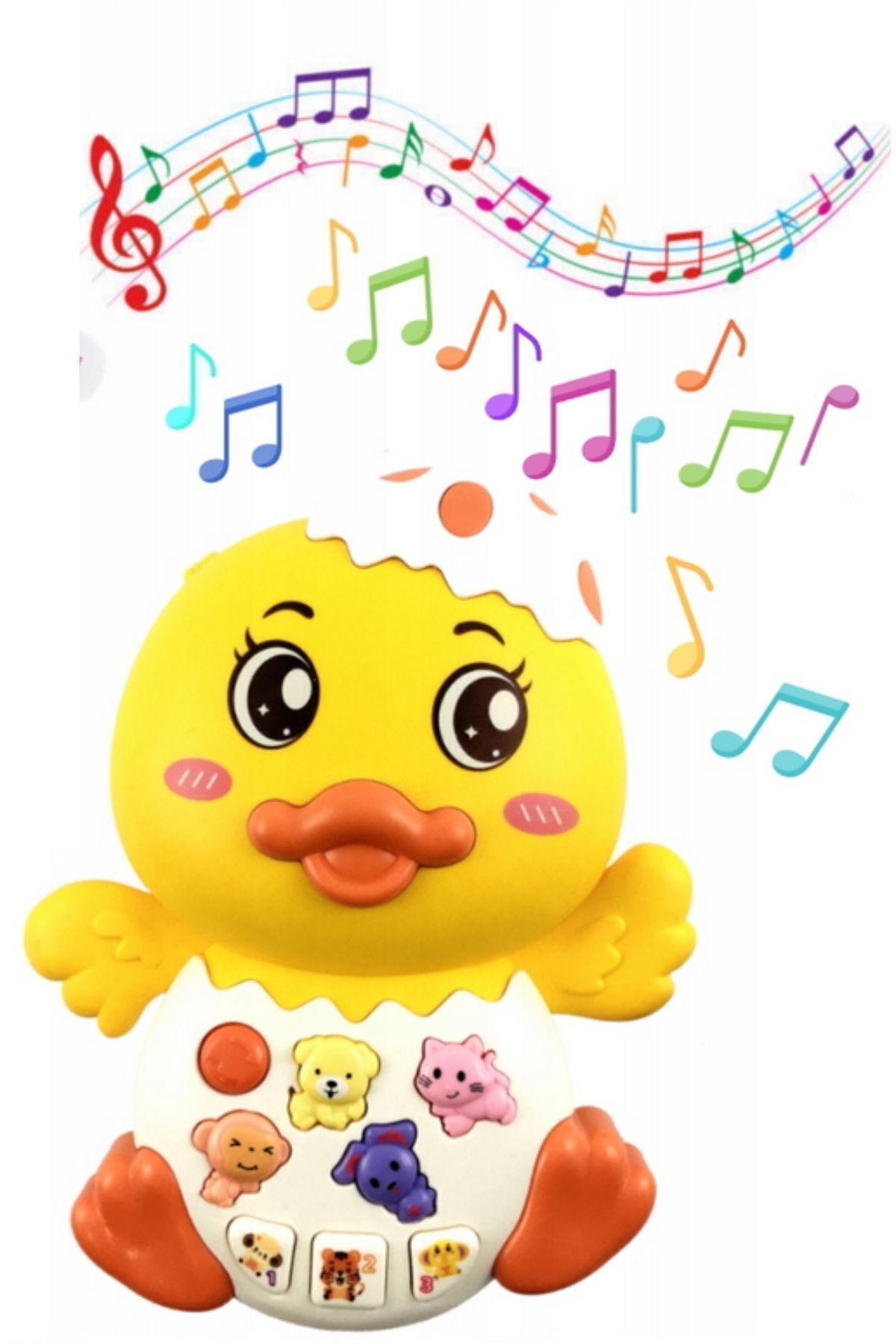 TOYFEST Hayvan Sesleri Çıkaran Işıklı Müzikli Ördek Modelli İnteraktif Bebek Eğitici Tuşlu Oyuncak - Sarı fotoğrafı 5 (önizleme)