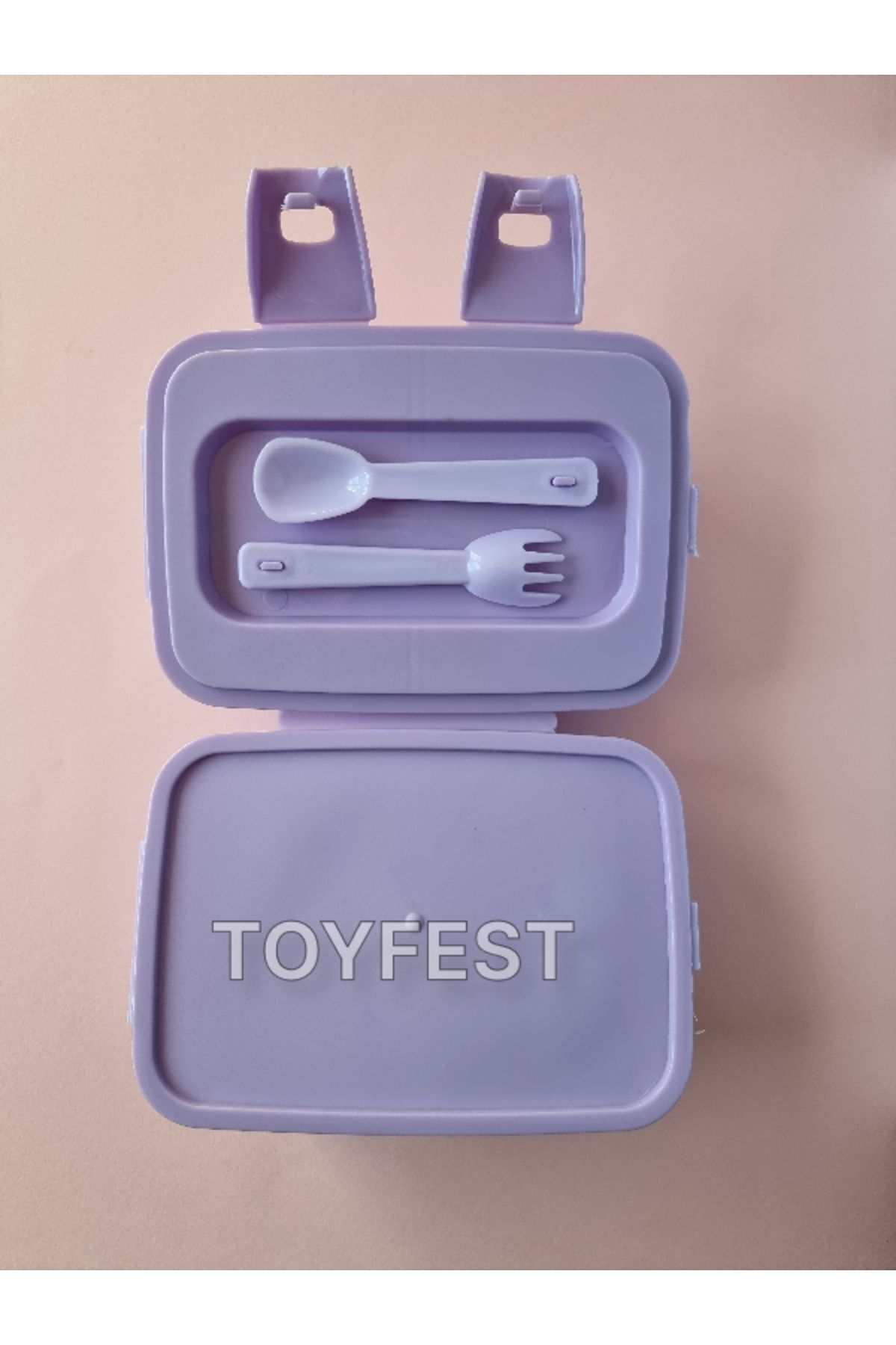 TOYFEST-Lock Lid 2 Tiers 4 Compartments Rectangular & Lunch Box with Spoon and Fork - My Little Pony Themed 6