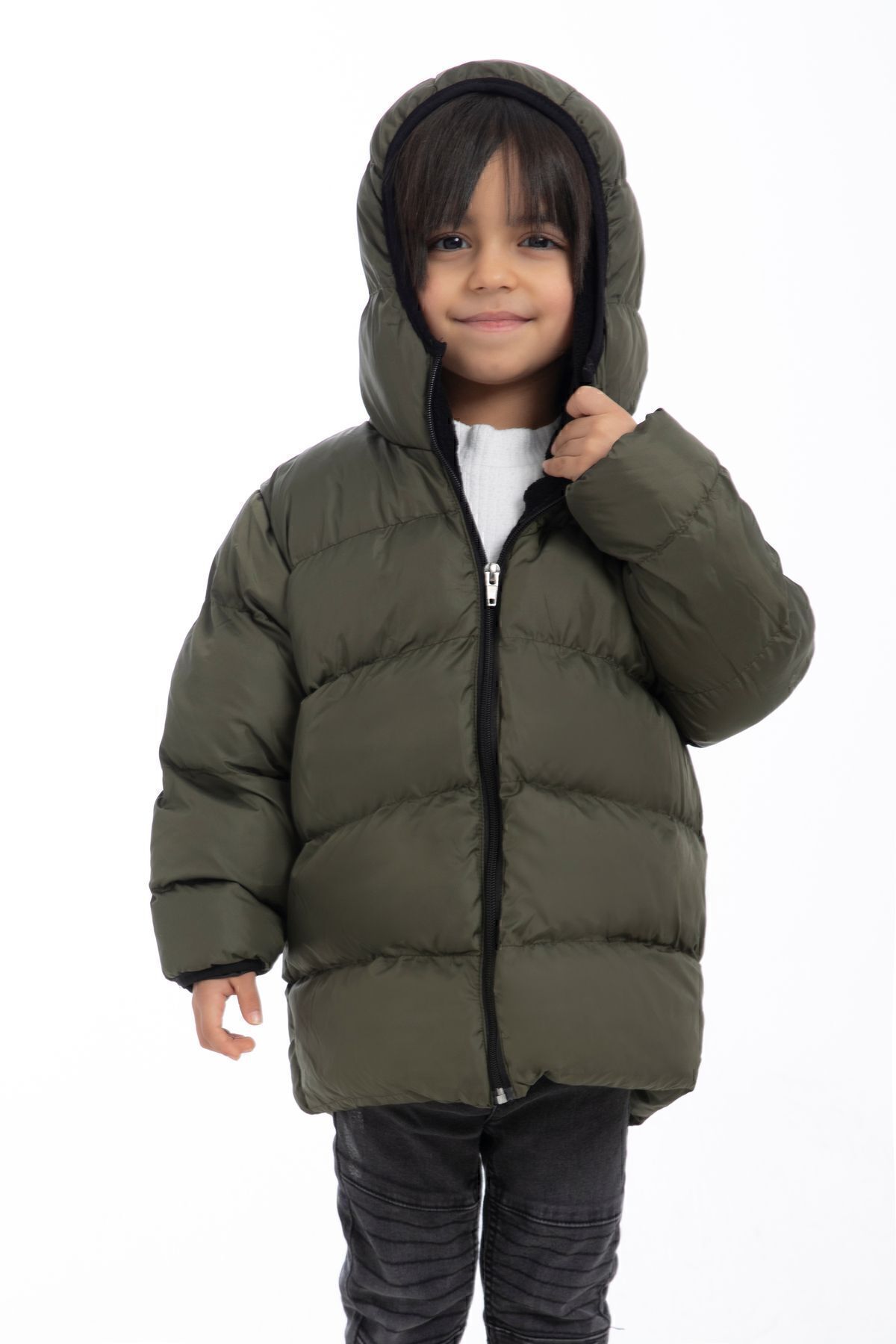 firststops Palton De Iarnă Gonflabil, Impermeabil, Rezistent La Vânt, Pentru Băieți, Din Fleece Kaki Masculin - 4–5 years