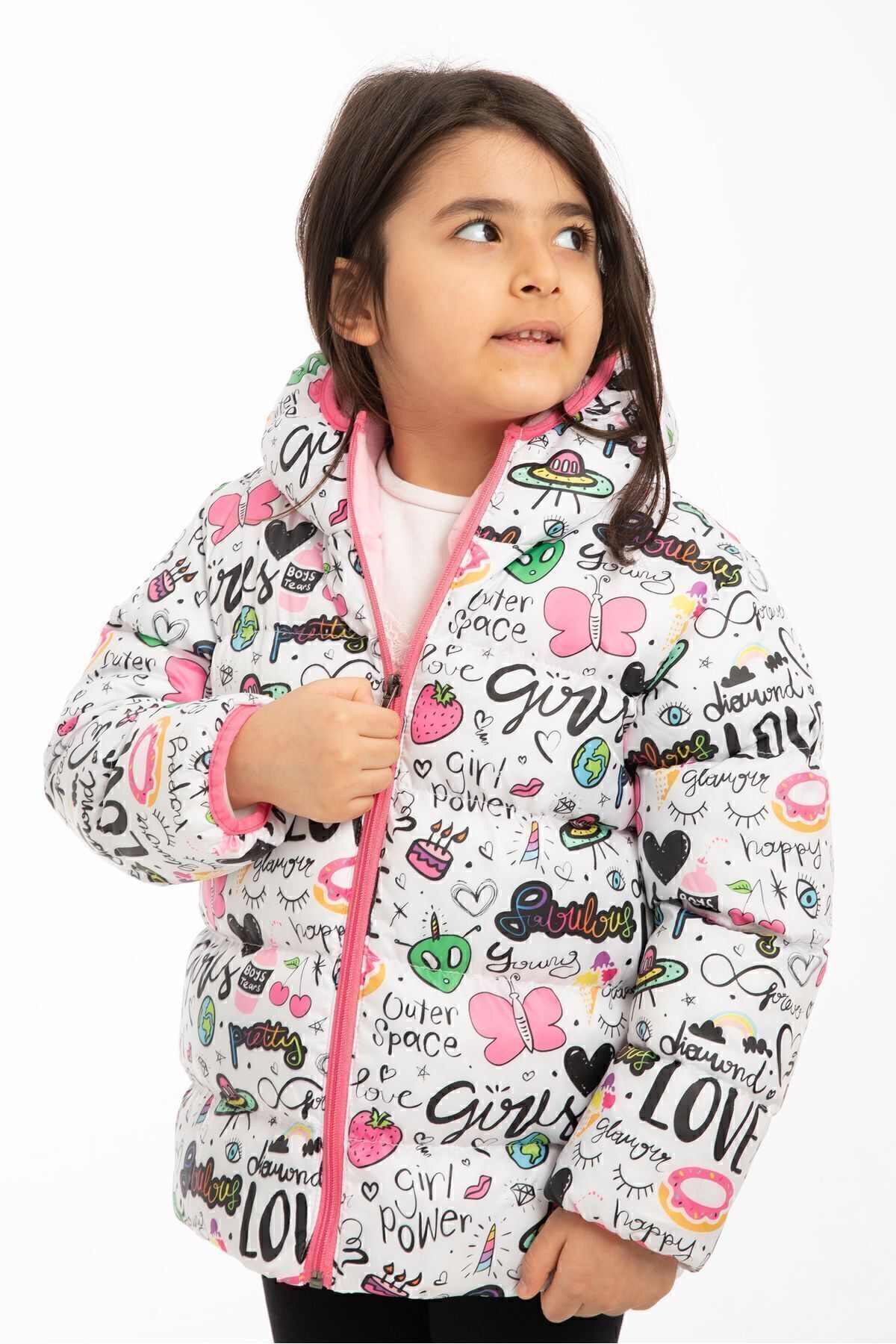 firststops Haină, Haină Și Parka Pentru Fete, Cu Glugă Din Lână Pentru Fete, Cu Model De Fluturi Femeie - 5–6 years
