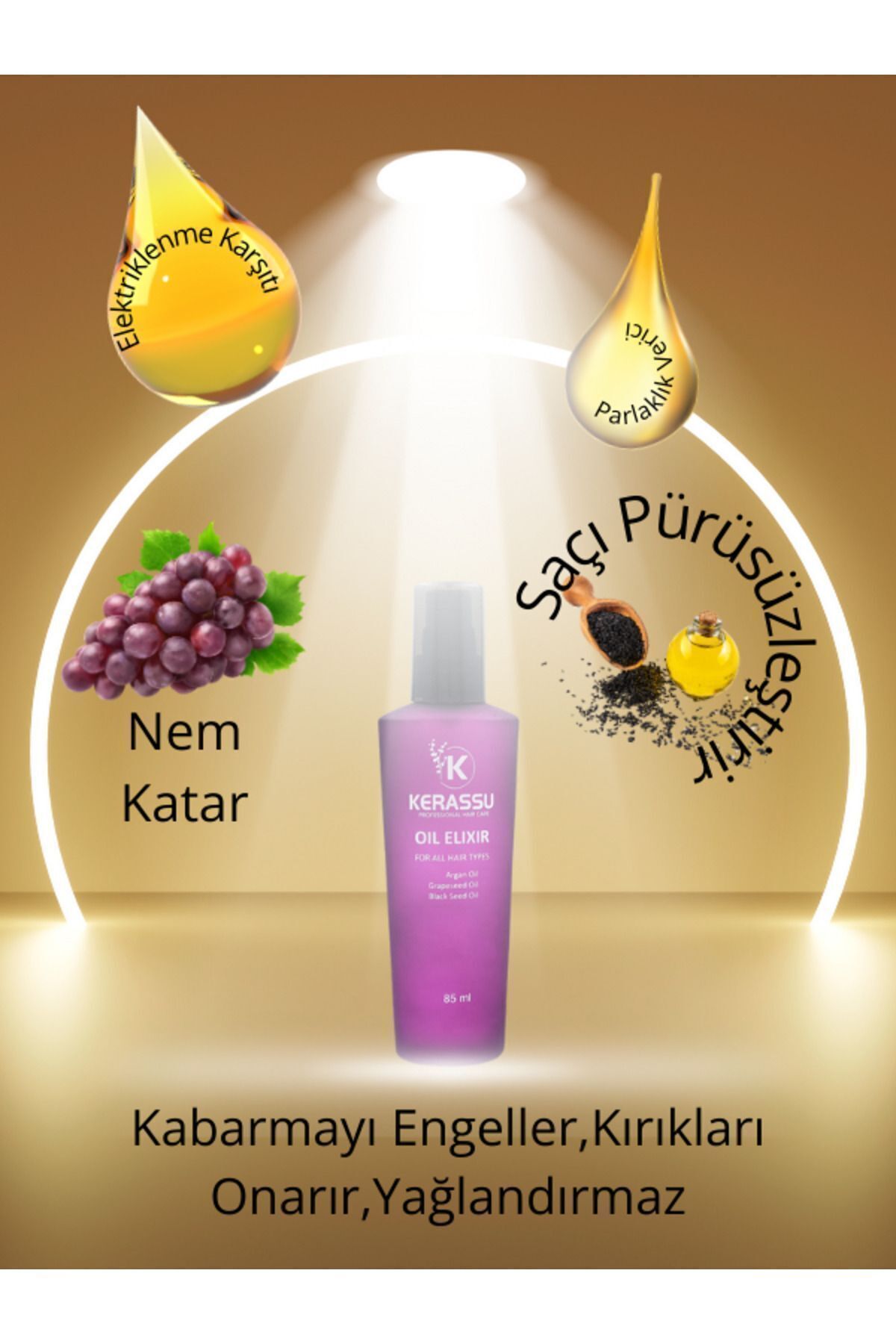Oil Elixir Argan Yağı Yıpranmış Saçlar Için Üzüm Çekirdeği Ve Çörek Otu Yağlı Saç Bakım Yağı 85 Ml. — srm01 — تصویر 2 از 3