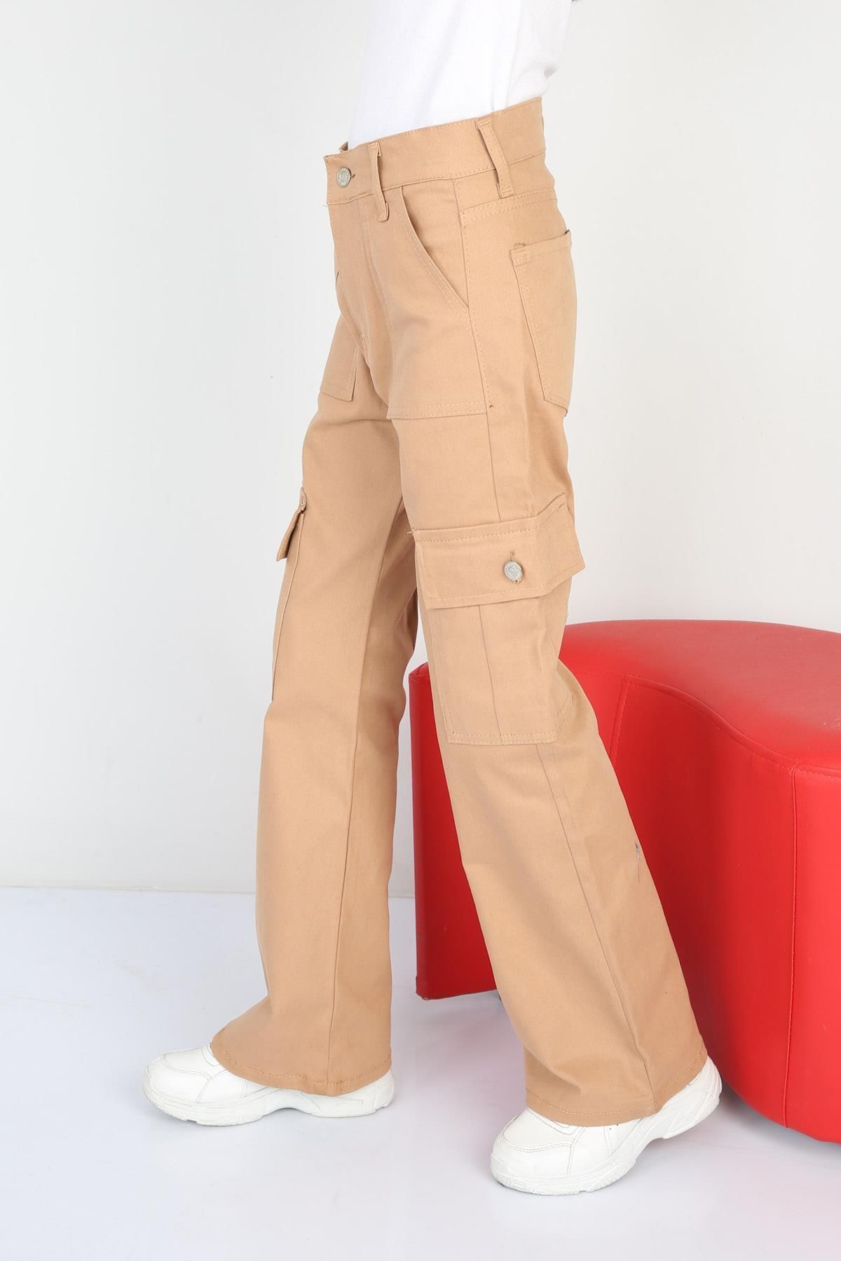Pina Kids-Pantaloni cargo din in pentru fetiță 6